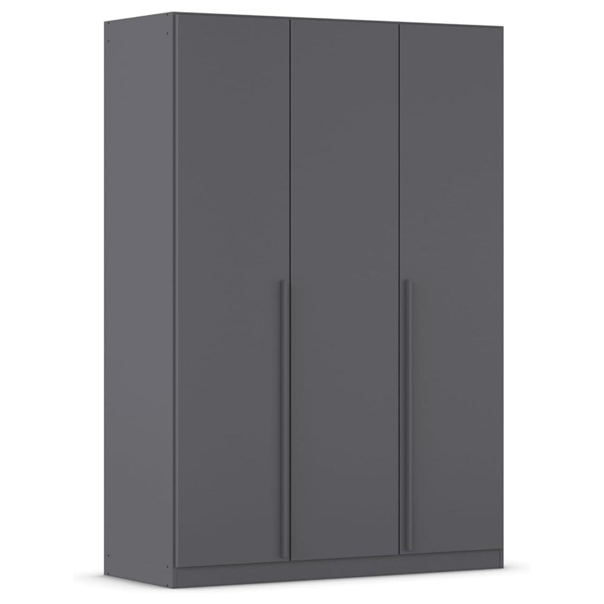 Alba Wardrobe - 136cm - 3 Door - Metallic Grey