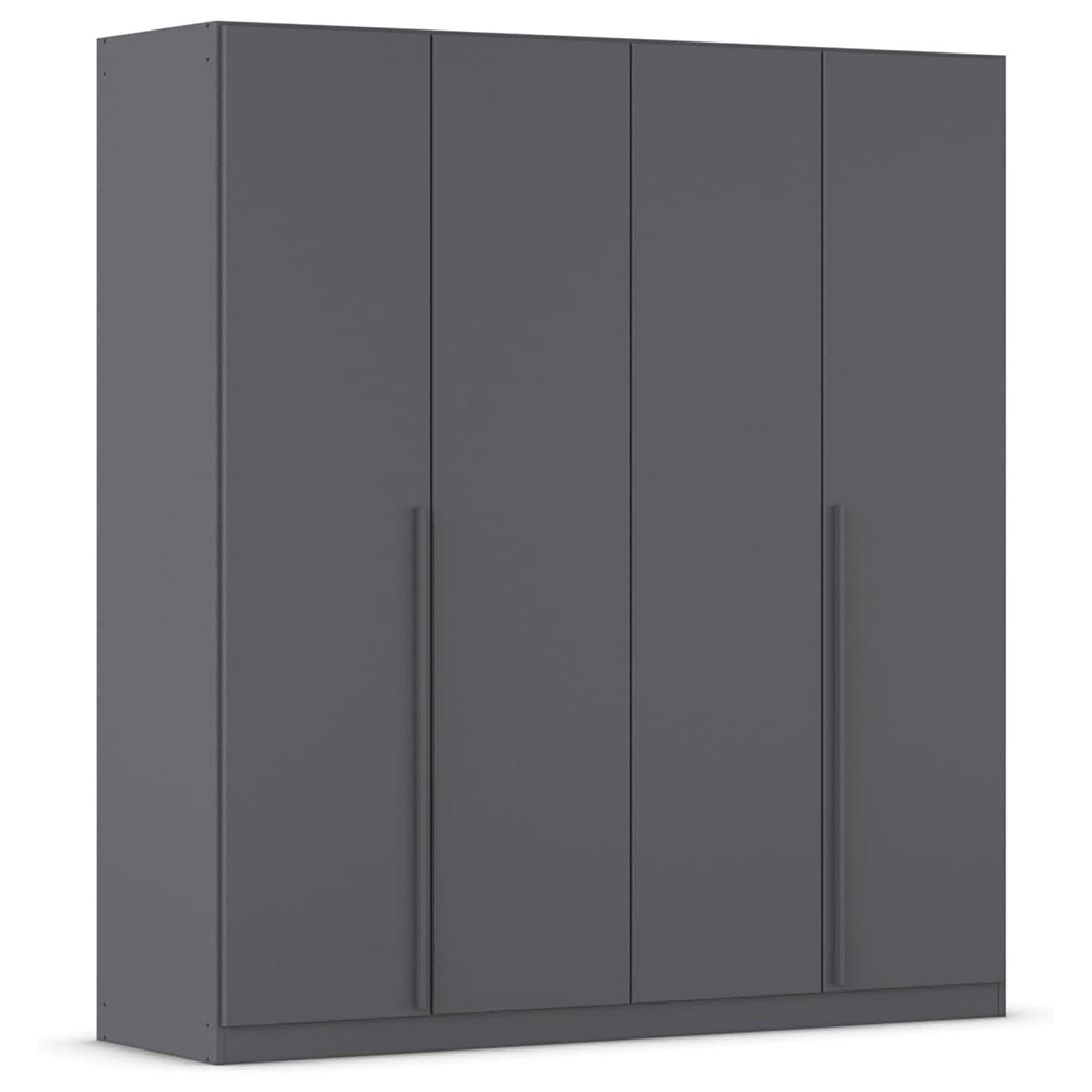 Alba Wardrobe - 181cm - 4 Door - Metallic Grey