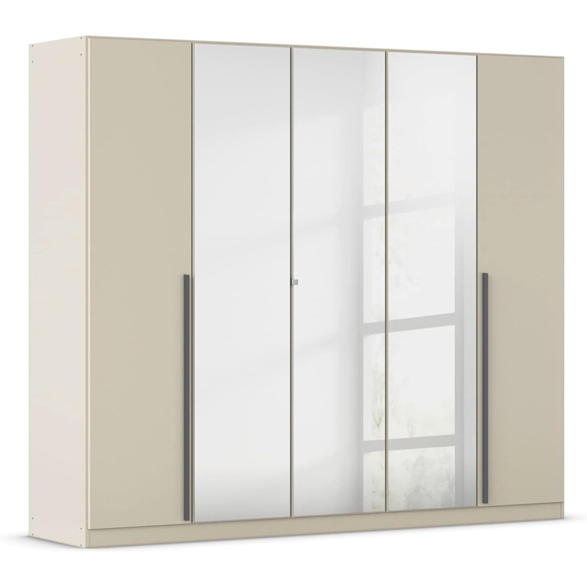 Alba Wardrobe - 226cm - 5 Door - Mirror - Champagne