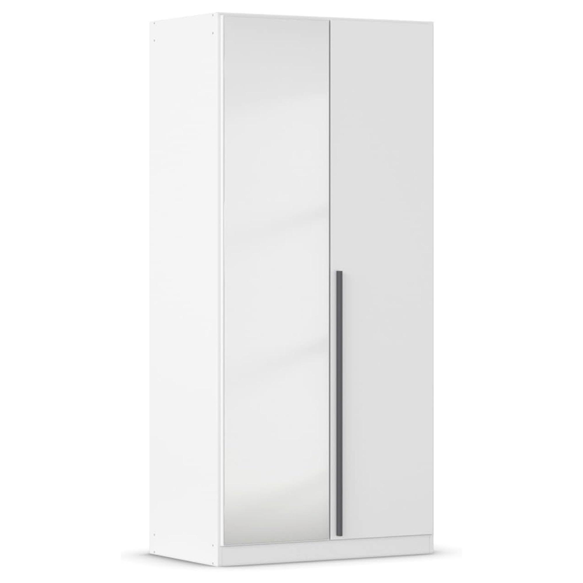 Alba Wardrobe - 91cm - 2 Door - Mirror - Alpine White