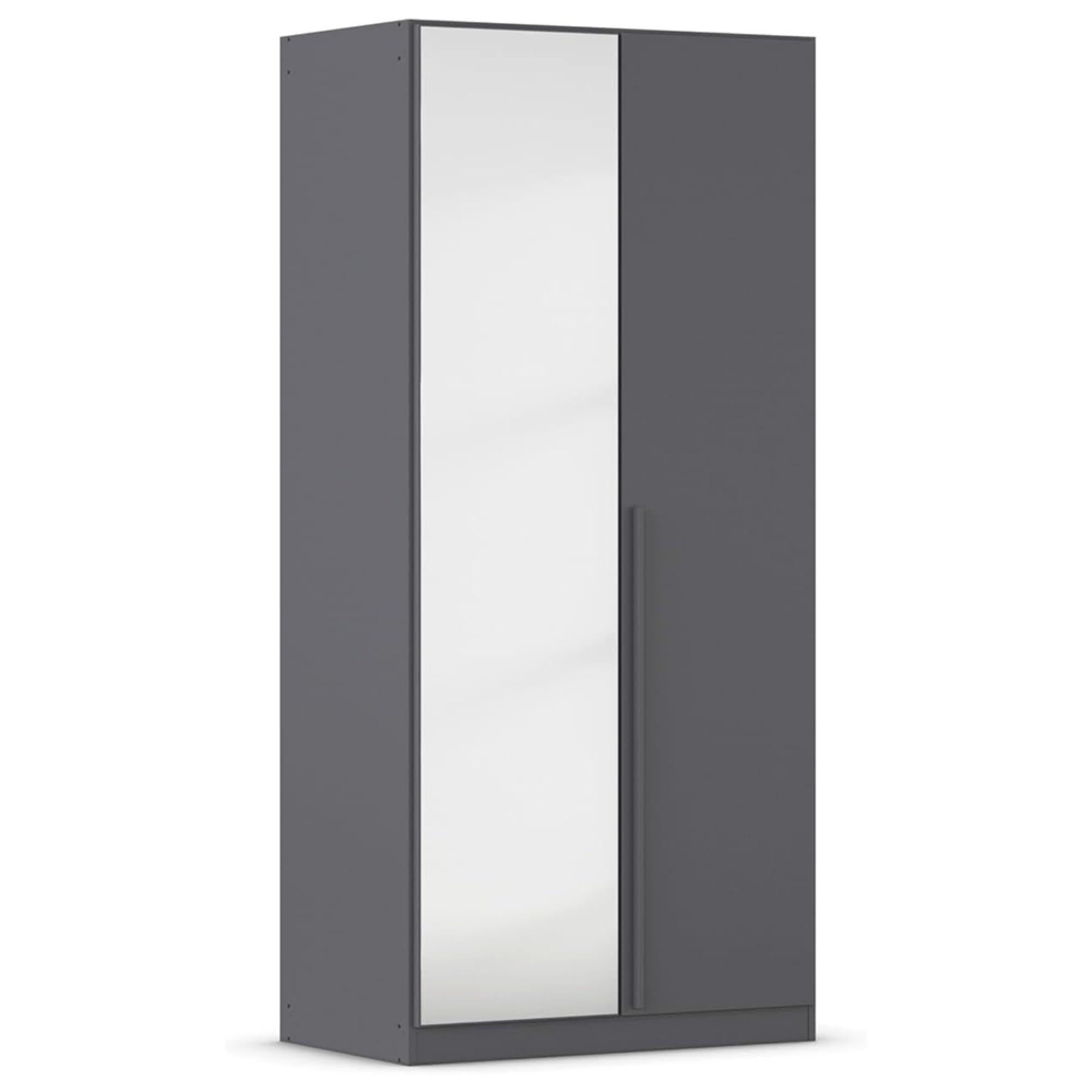 Alba Wardrobe - 91cm - 2 Door - Mirror - Metallic Grey