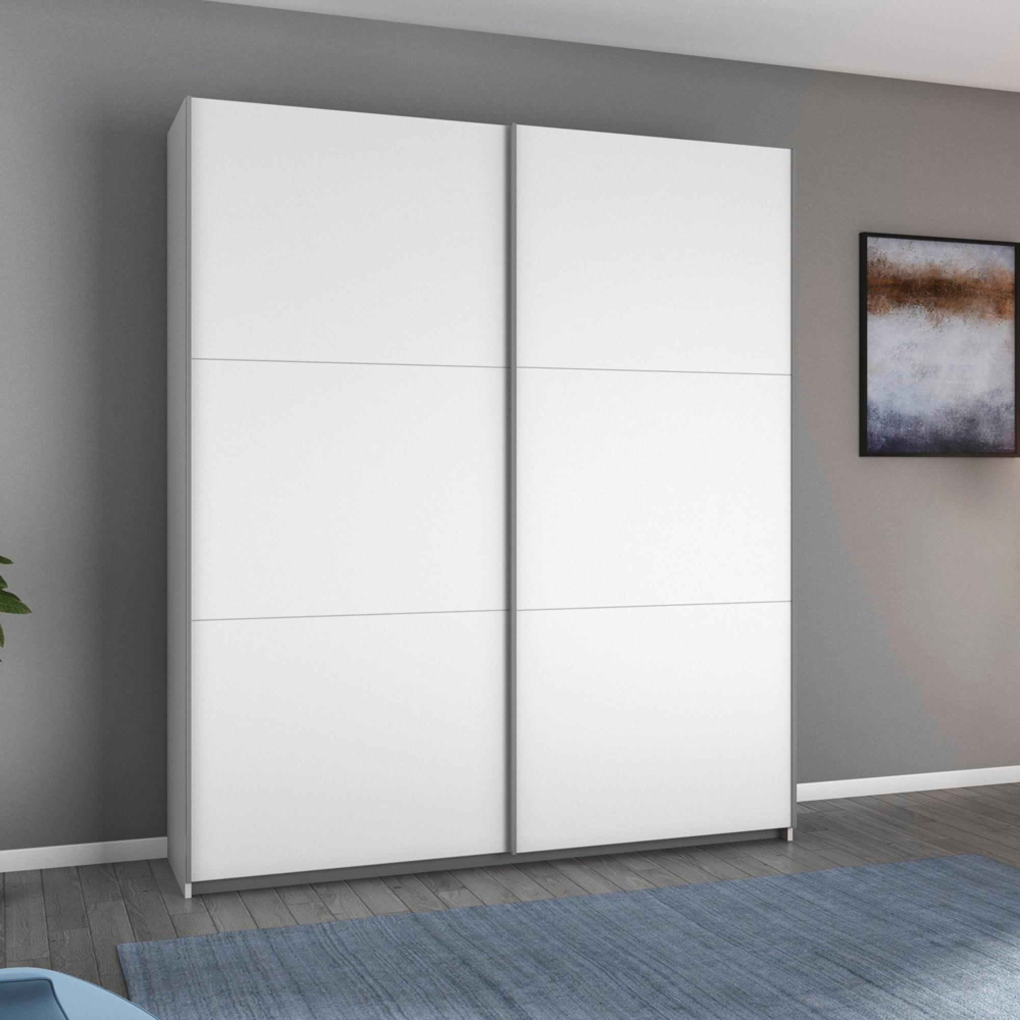 Aurelio Sliding Wardrobe - 175cm - 2 Door - Alpine White