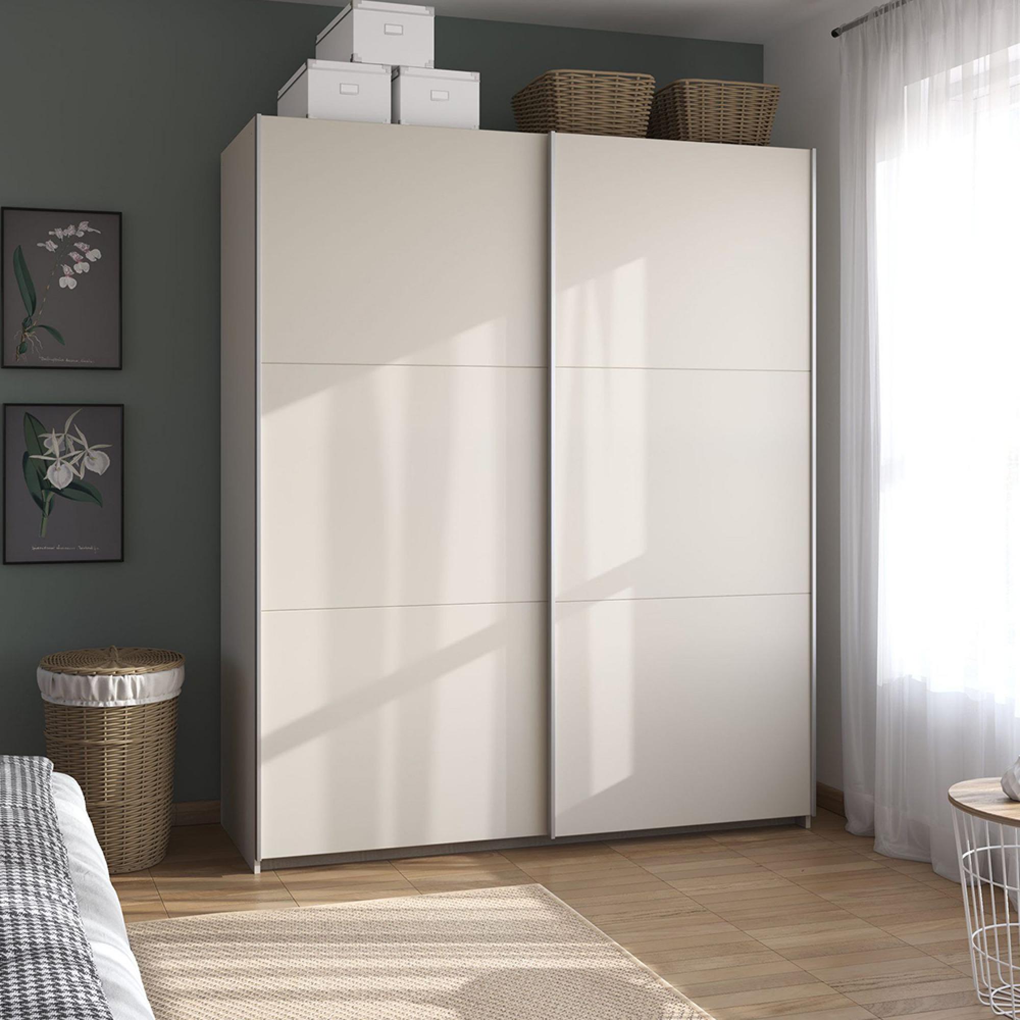 Aurelio Sliding Wardrobe - 175cm - 2 Door - Champagne