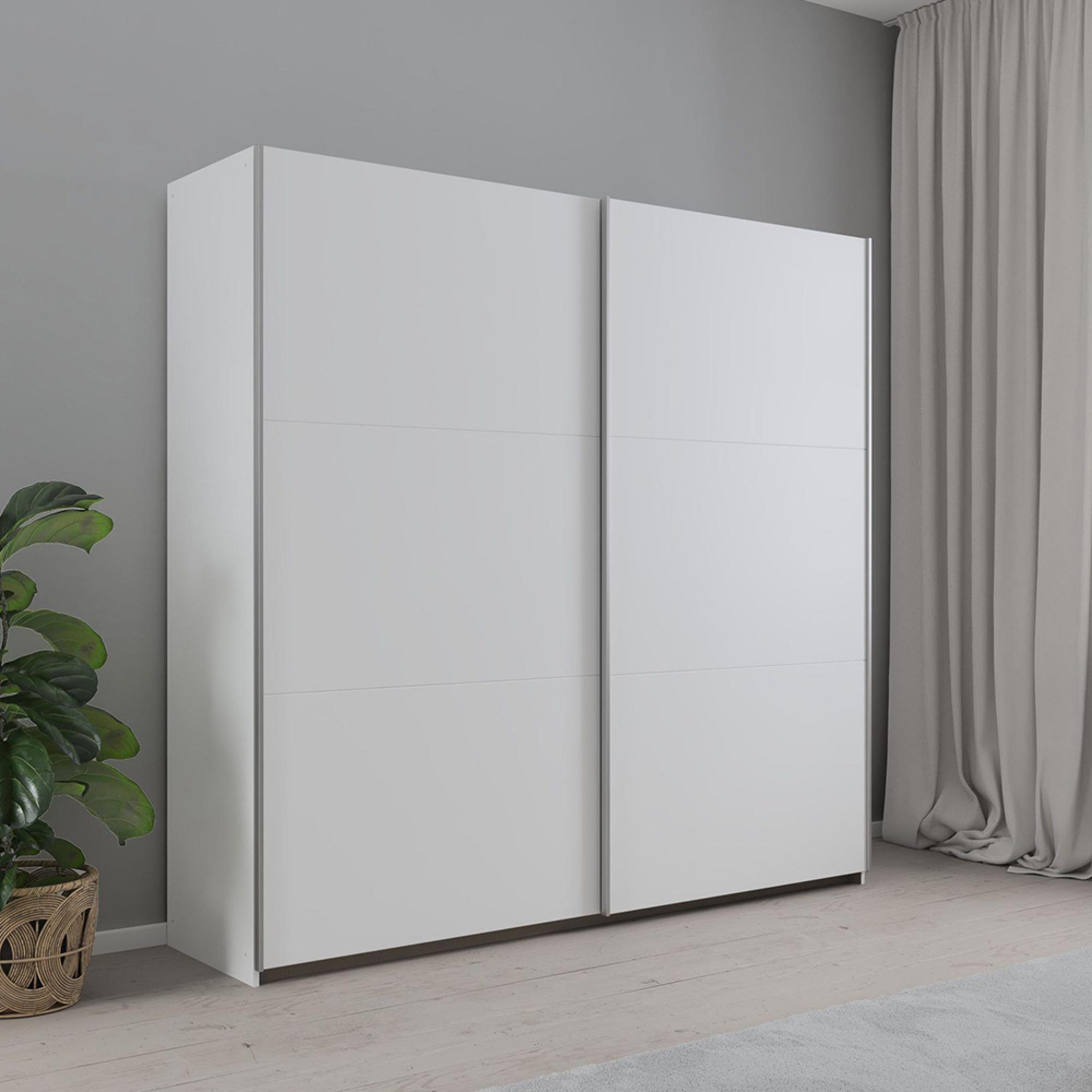 Aurelio Sliding Wardrobe - 218cm - 2 Door - Alpine White