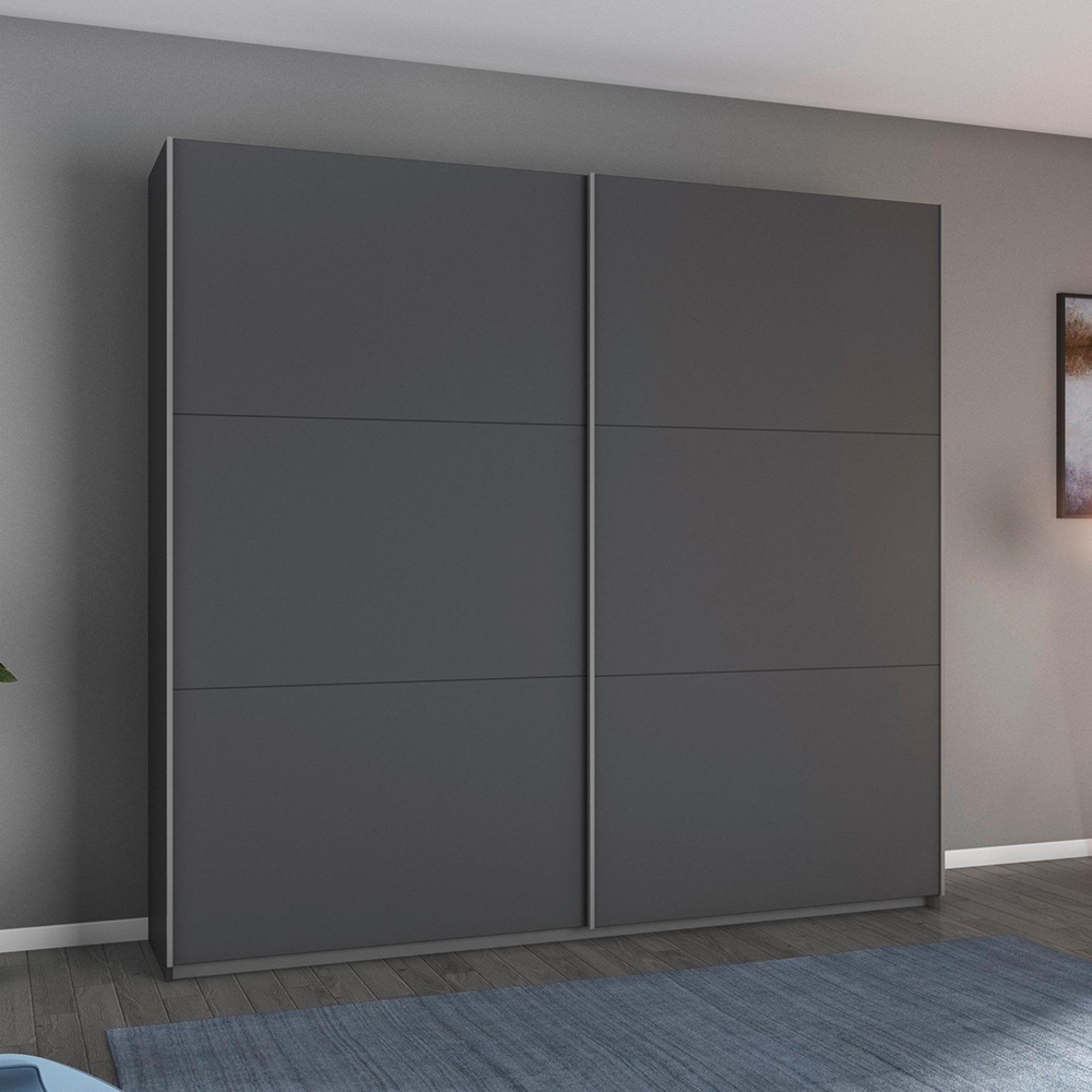 Aurelio Sliding Wardrobe - 218cm - 2 Door - Metallic Grey