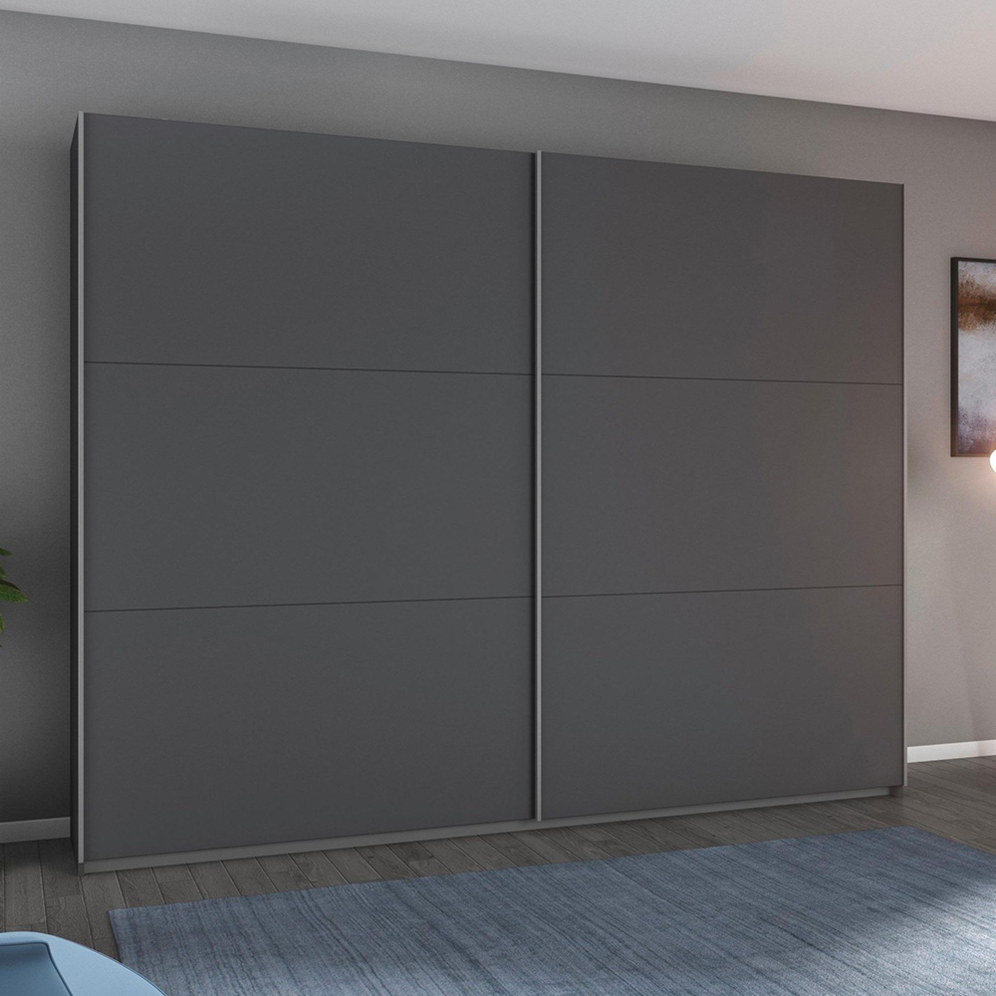 Aurelio Sliding Wardrobe - 261cm - 2 Door - Metallic Grey
