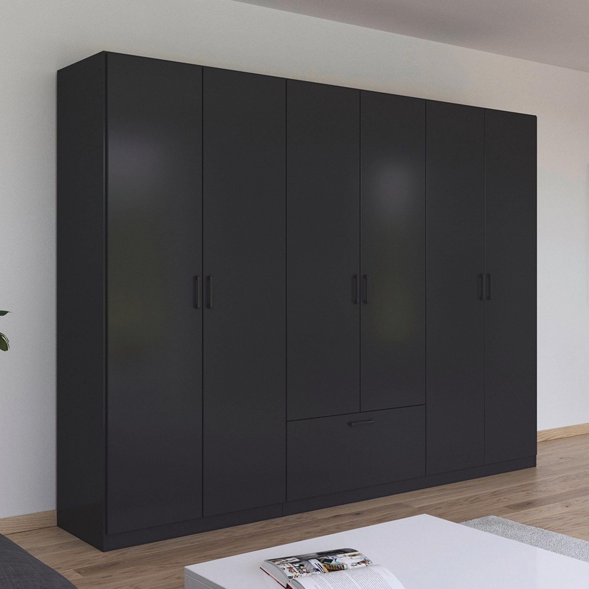 Bari Wardrobe - 271cm - 6 Door - Metallic Grey