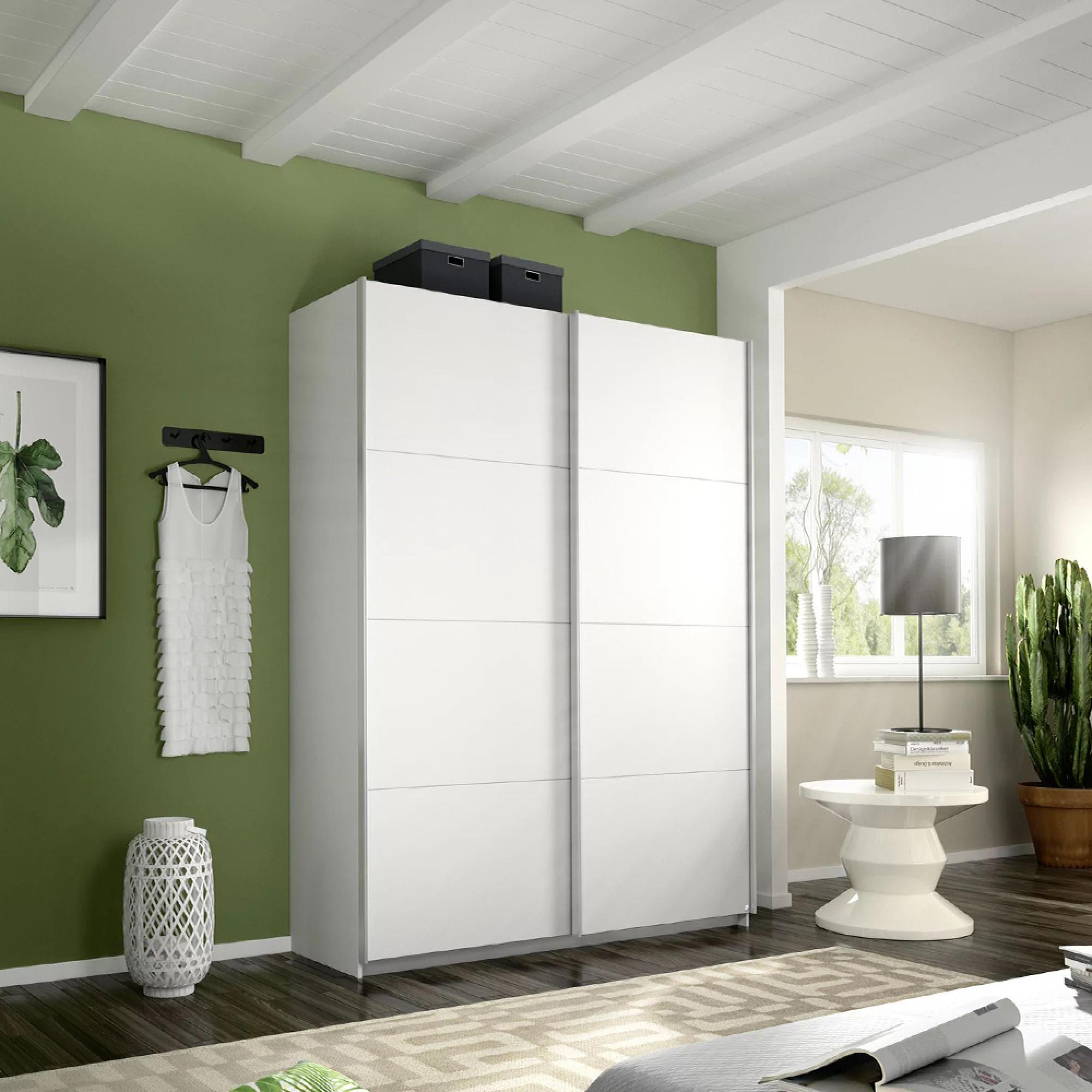 Belluno Sliding Wardrobe - 136cm - 2 Door - Alpine White