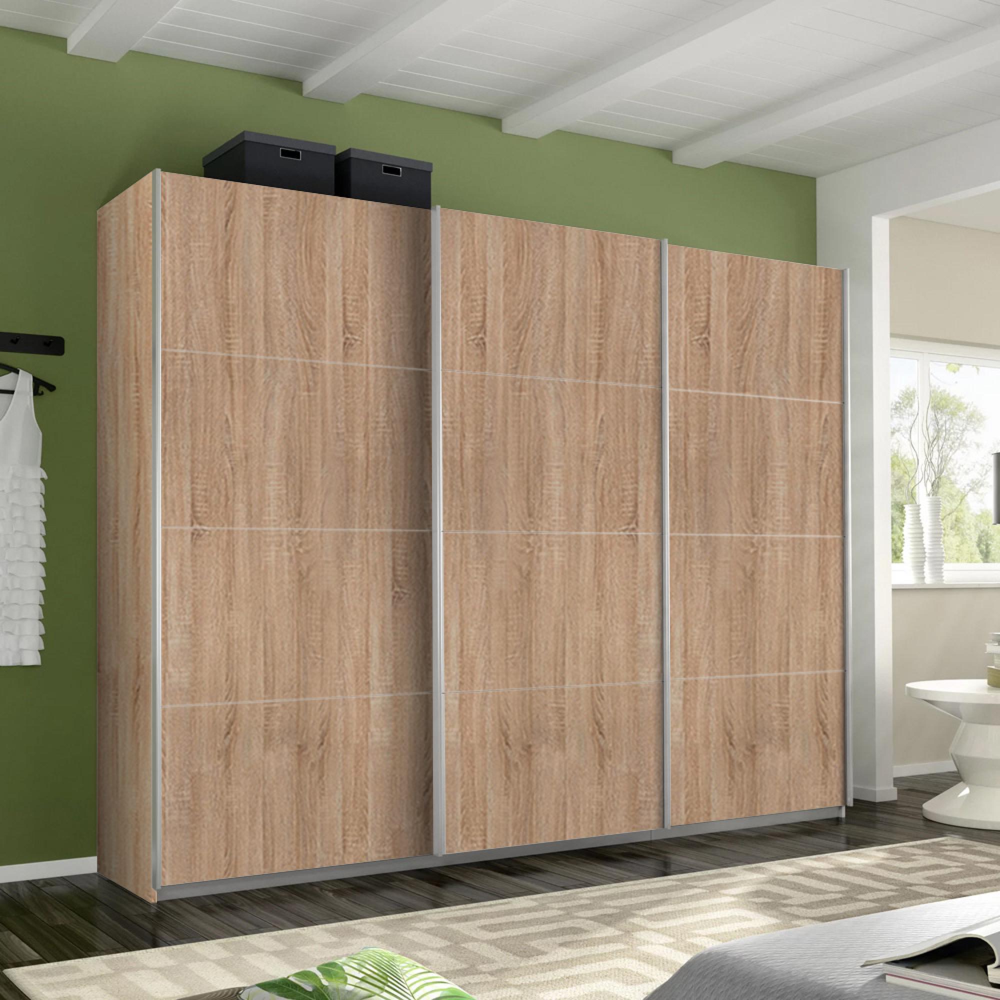 Belluno Sliding Wardrobe - 271cm - 3 Door - Sonoma Oak