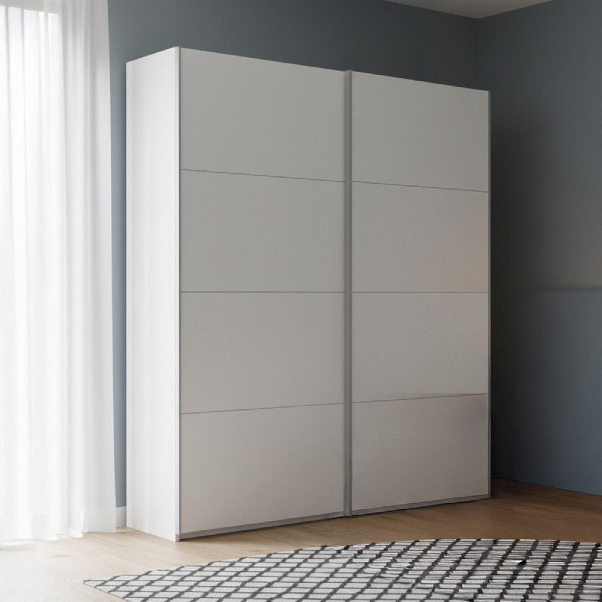Beluga Extra Sliding Wardrobe - 137cm - 2 Door - Alpine White