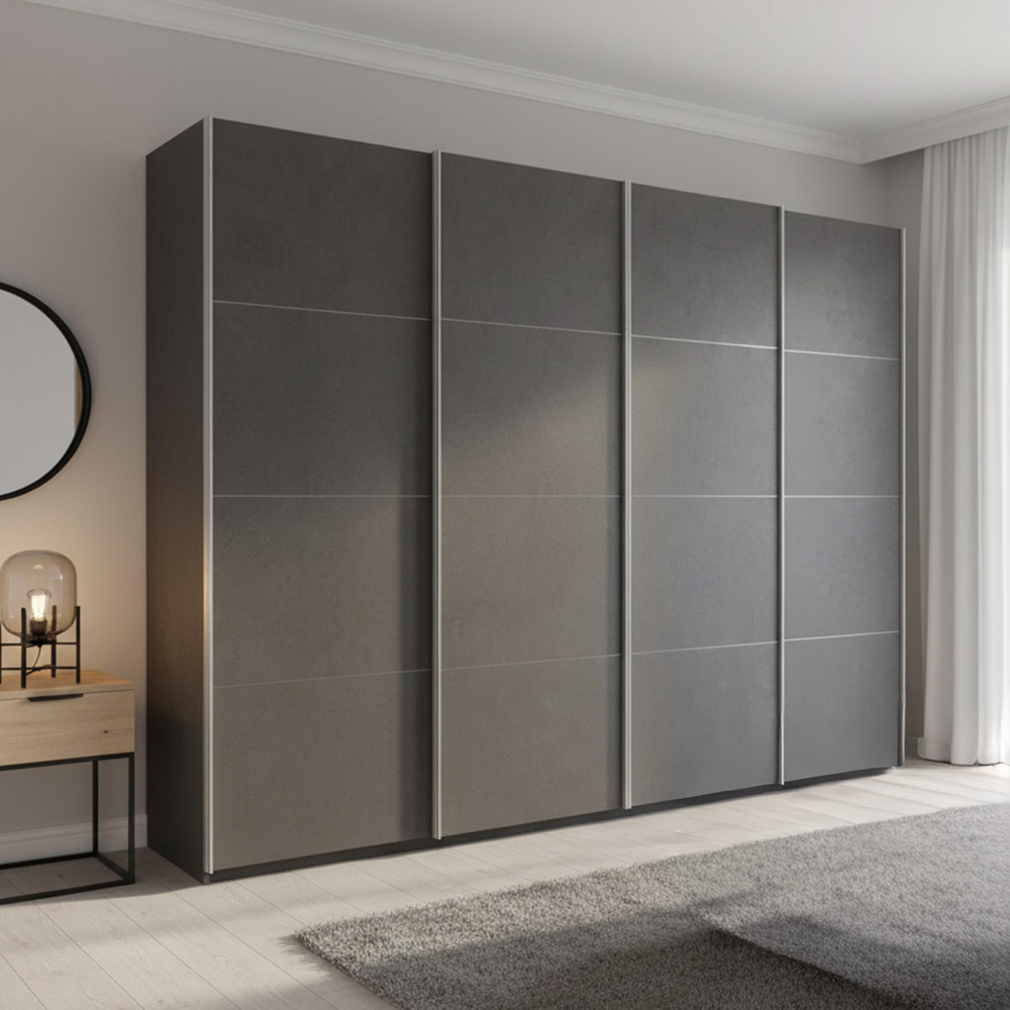 Beluga Extra Sliding Wardrobe - 271cm - 4 Door - Graphite