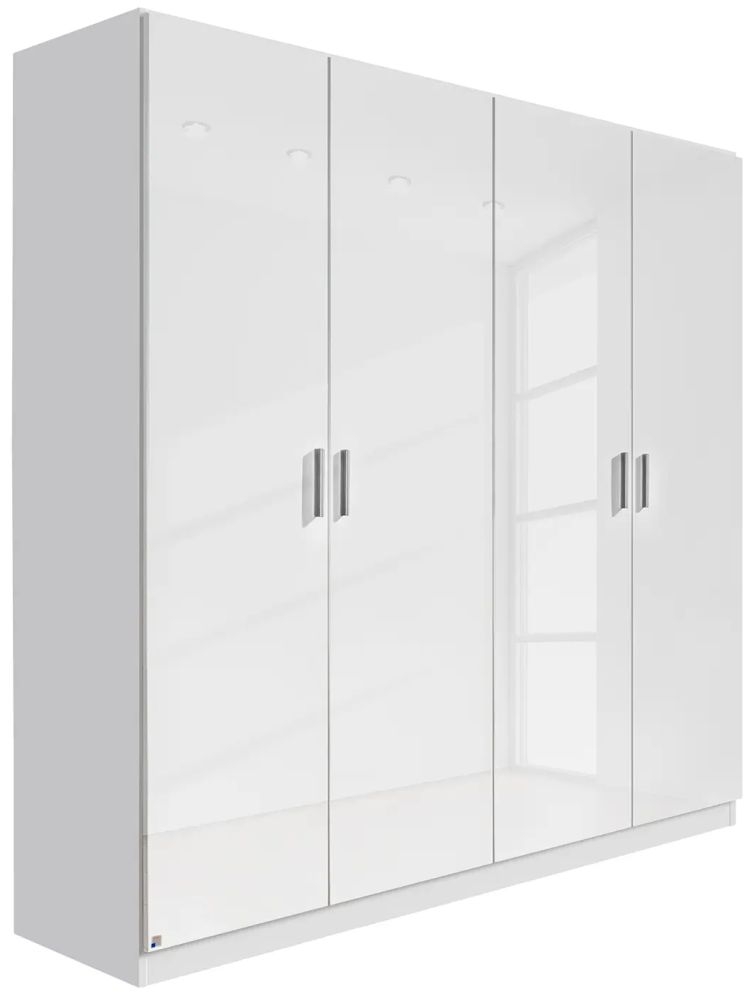 Celle Wardrobe - 181cm - White Gloss - 4 Door