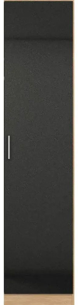 Celle Wardrobe - 47cm - 1 Door - Black & Oak - RH