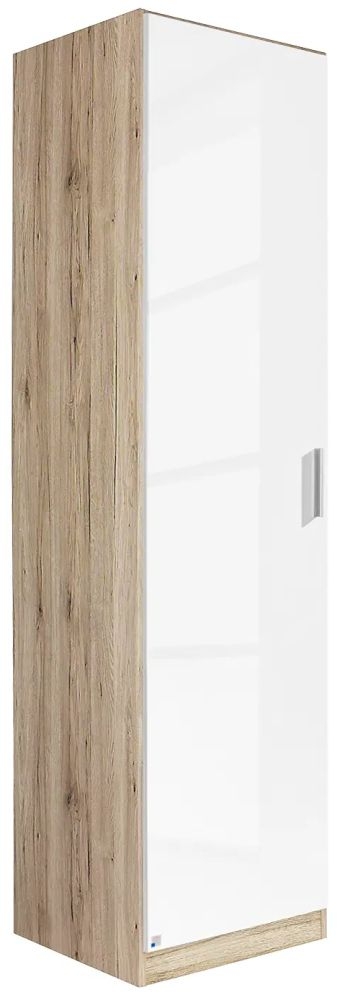 Celle Wardrobe - 47cm - Sonoma Oak & White Gloss - LH Door