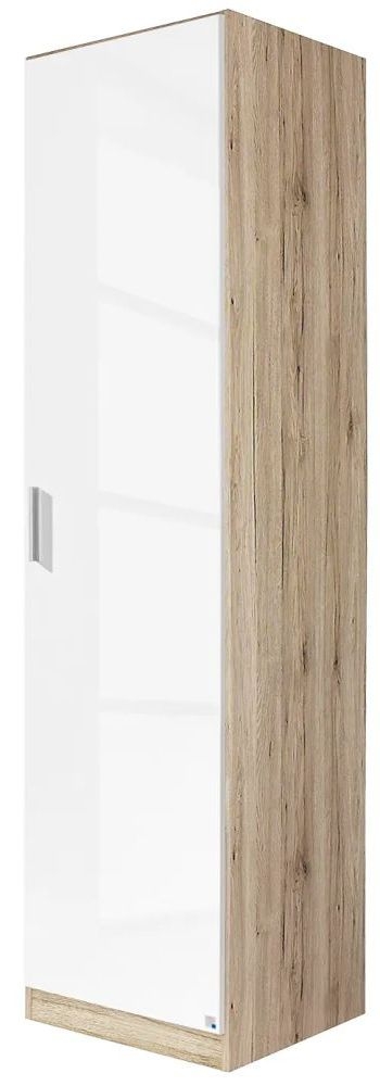 Celle Wardrobe - 47cm - Sonoma Oak & White Gloss - RH Door