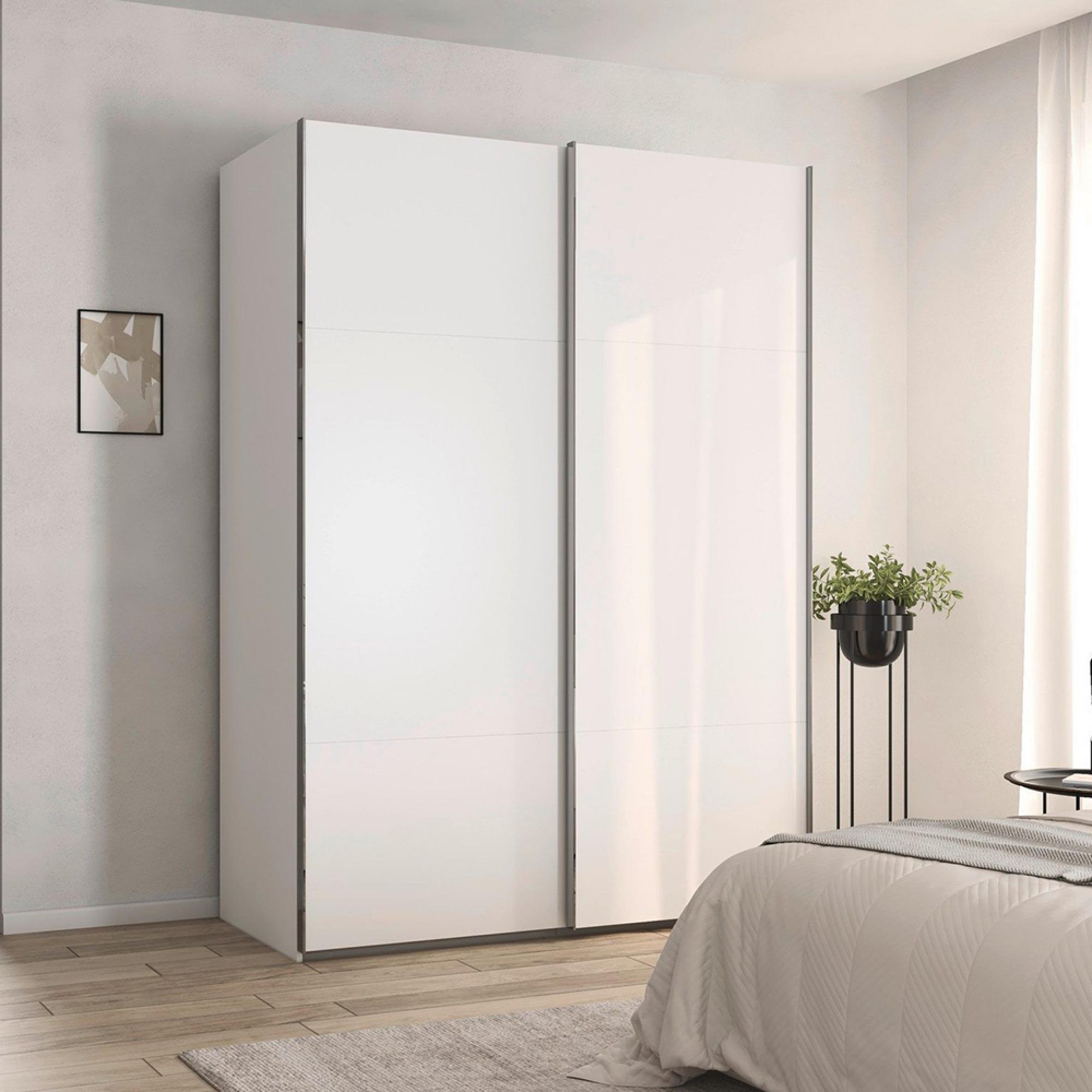 Contido Sliding Wardrobe - 162cm - 2 Door - with Extras - Alpine White