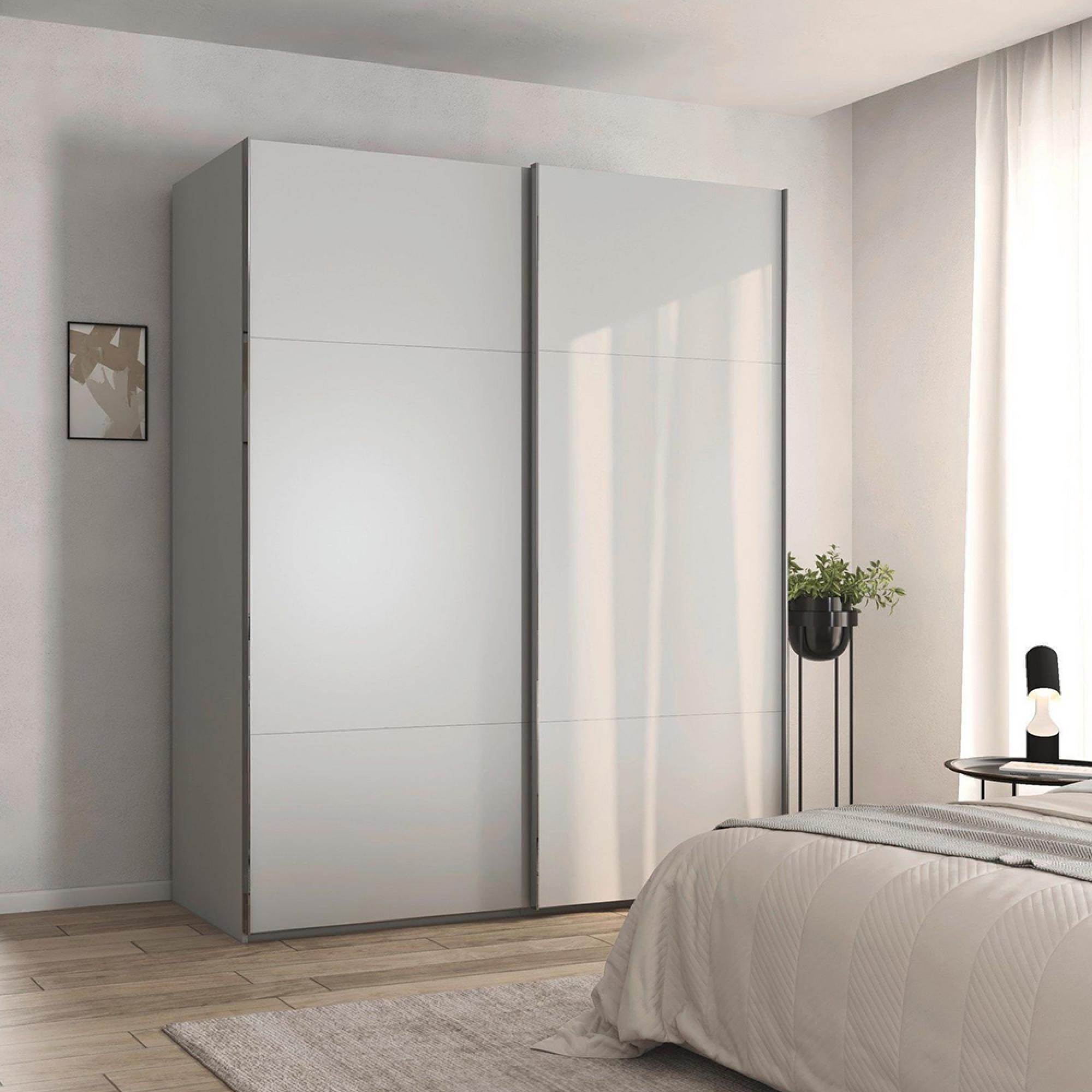 Contido Sliding Wardrobe - 181cm - 2 Door - with Extras - Silk Grey