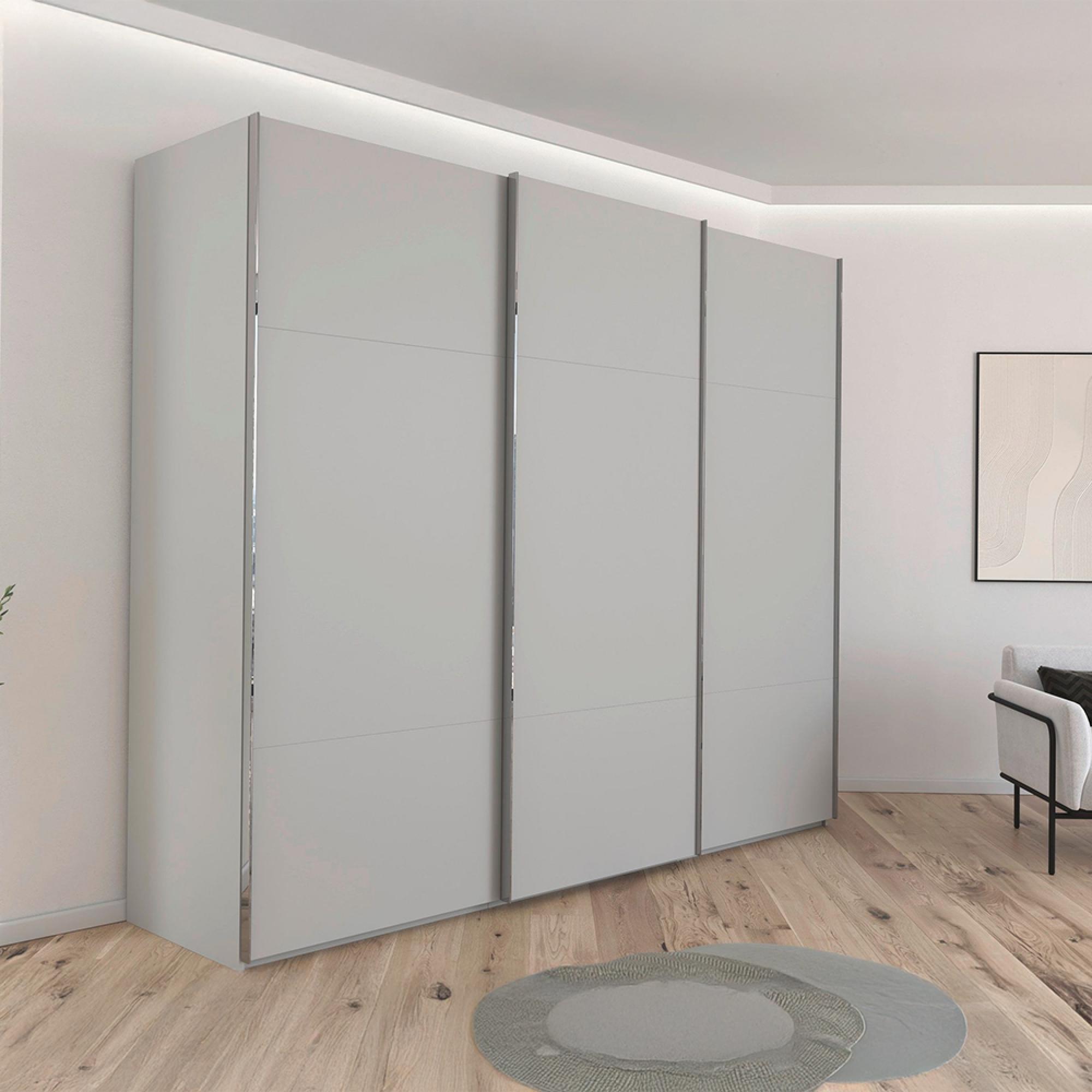Contido Sliding Wardrobe - 271cm - 3 Door - with Extras - Silk Grey