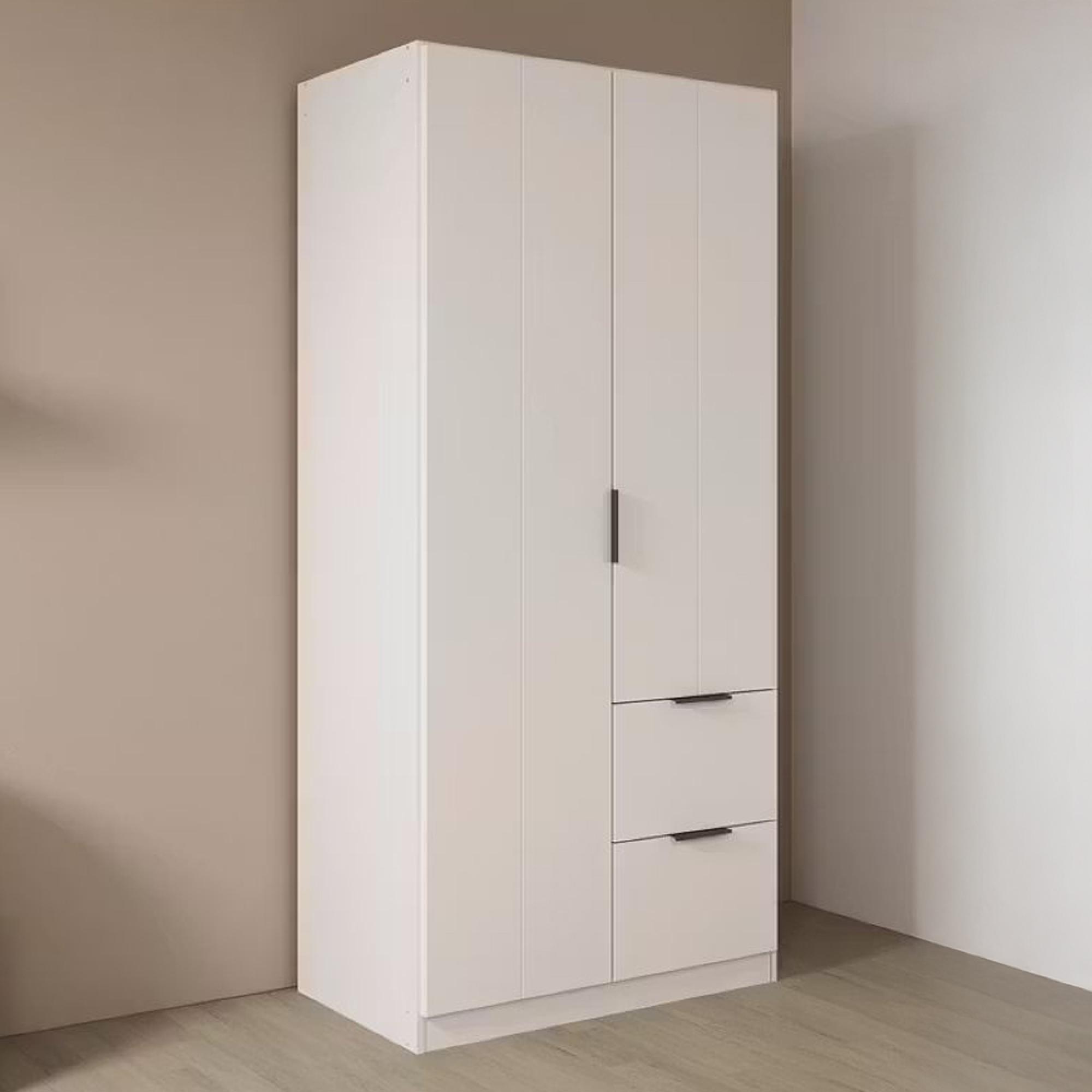 Ella Wardrobe - 91cm - 2 Door - 2 Drawer - Alpine White