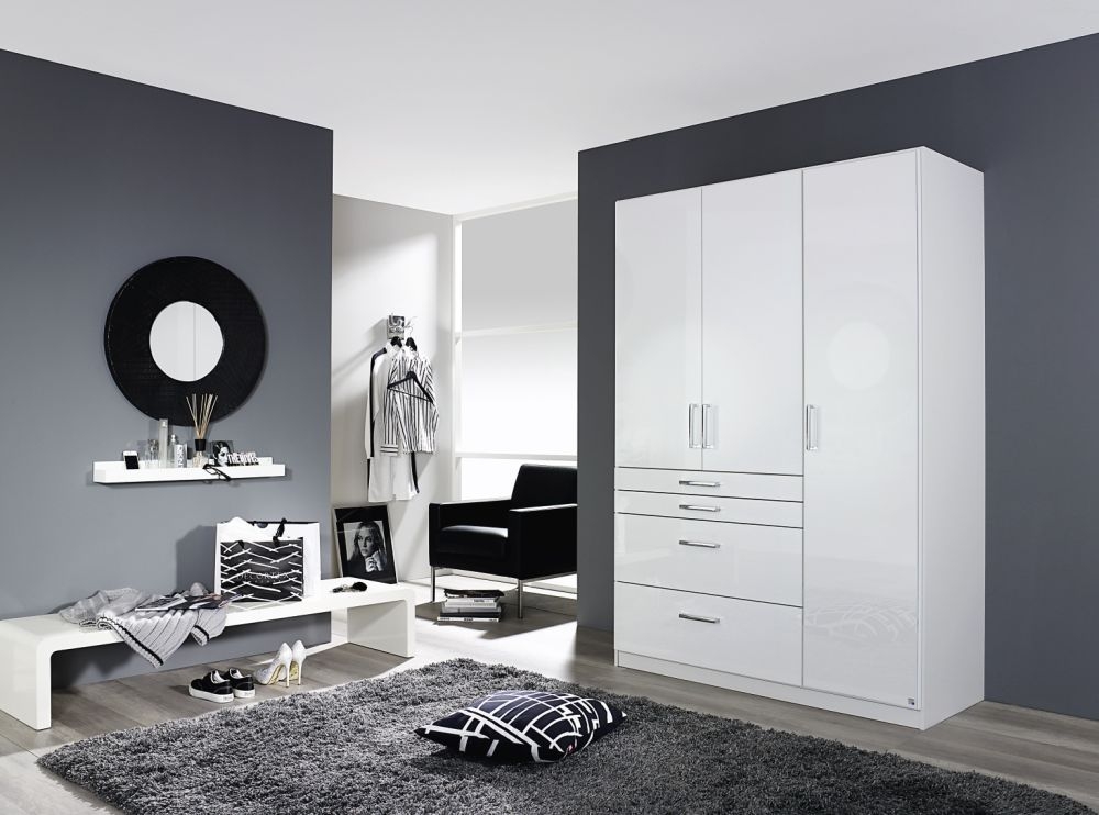 Rauch Homburg Gloss Wardrobe with Drawers - Variation Available