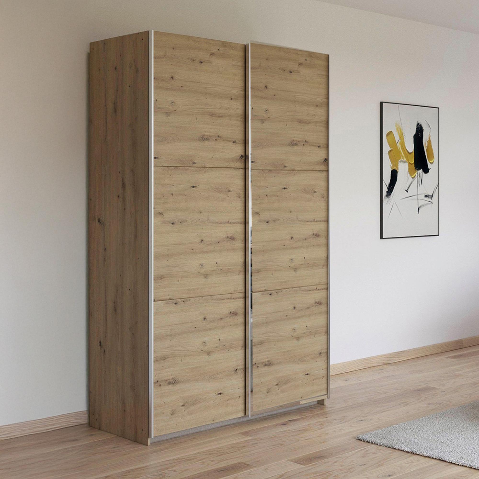 Kronach Sliding Wardrobe - 131cm - 2 Door - Artisan Oak