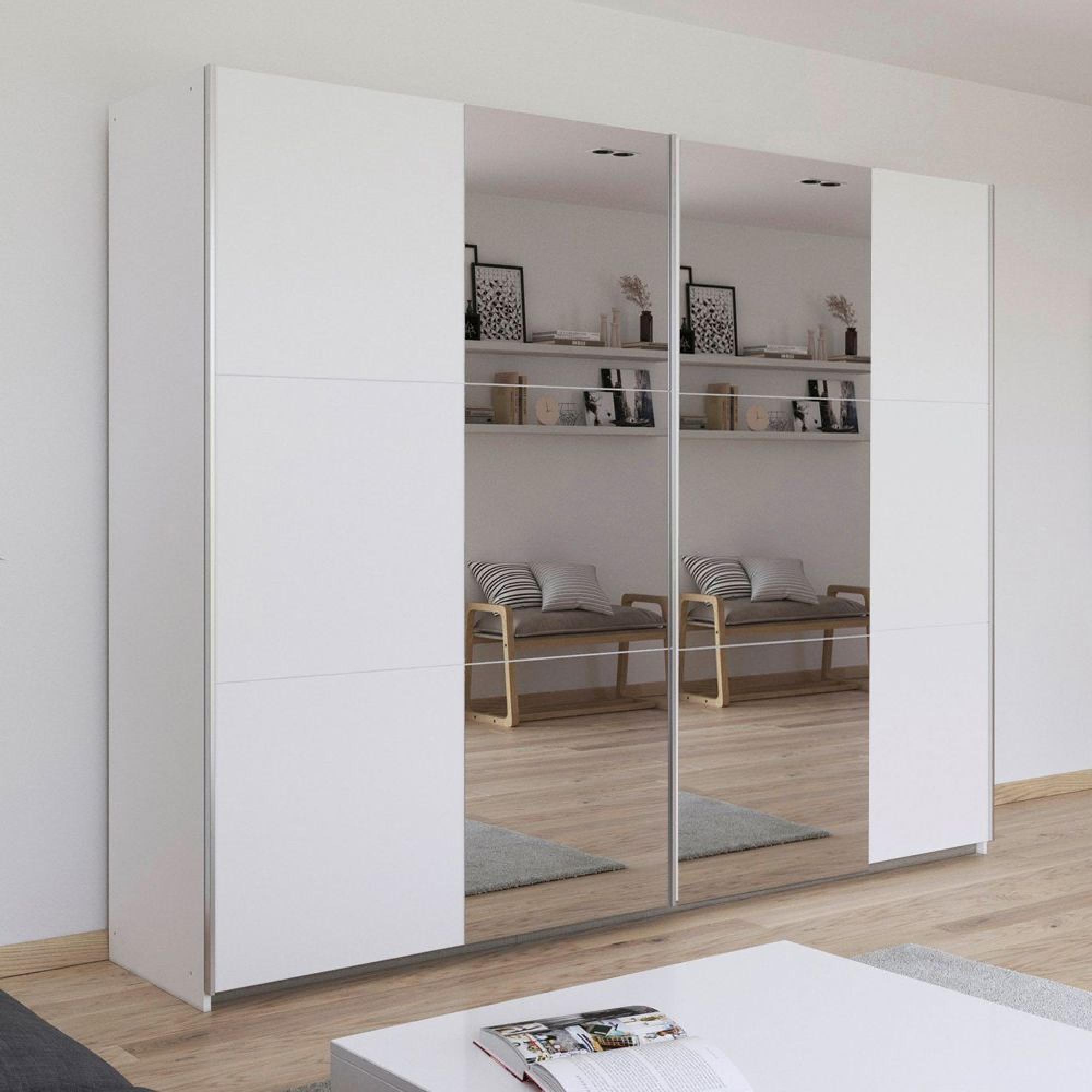 Kronach Mirrored Sliding Wardrobe - 261cm - 2 Door - Alpine White