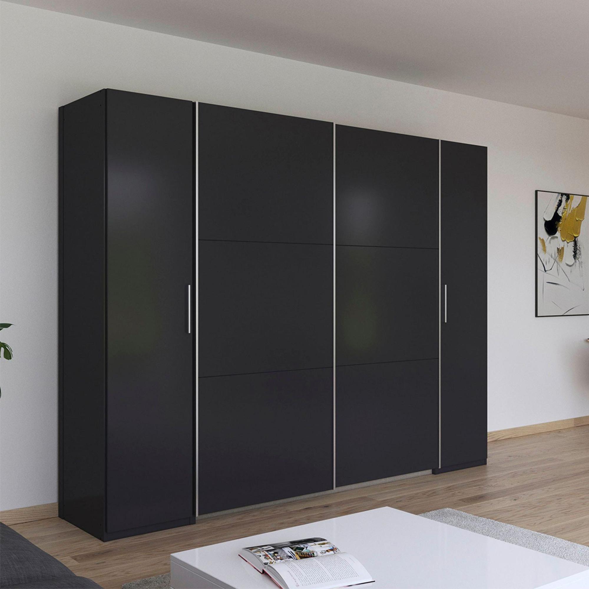 Kronach Wardrobe - 268cm - 4 Door - Metallic Dark Grey