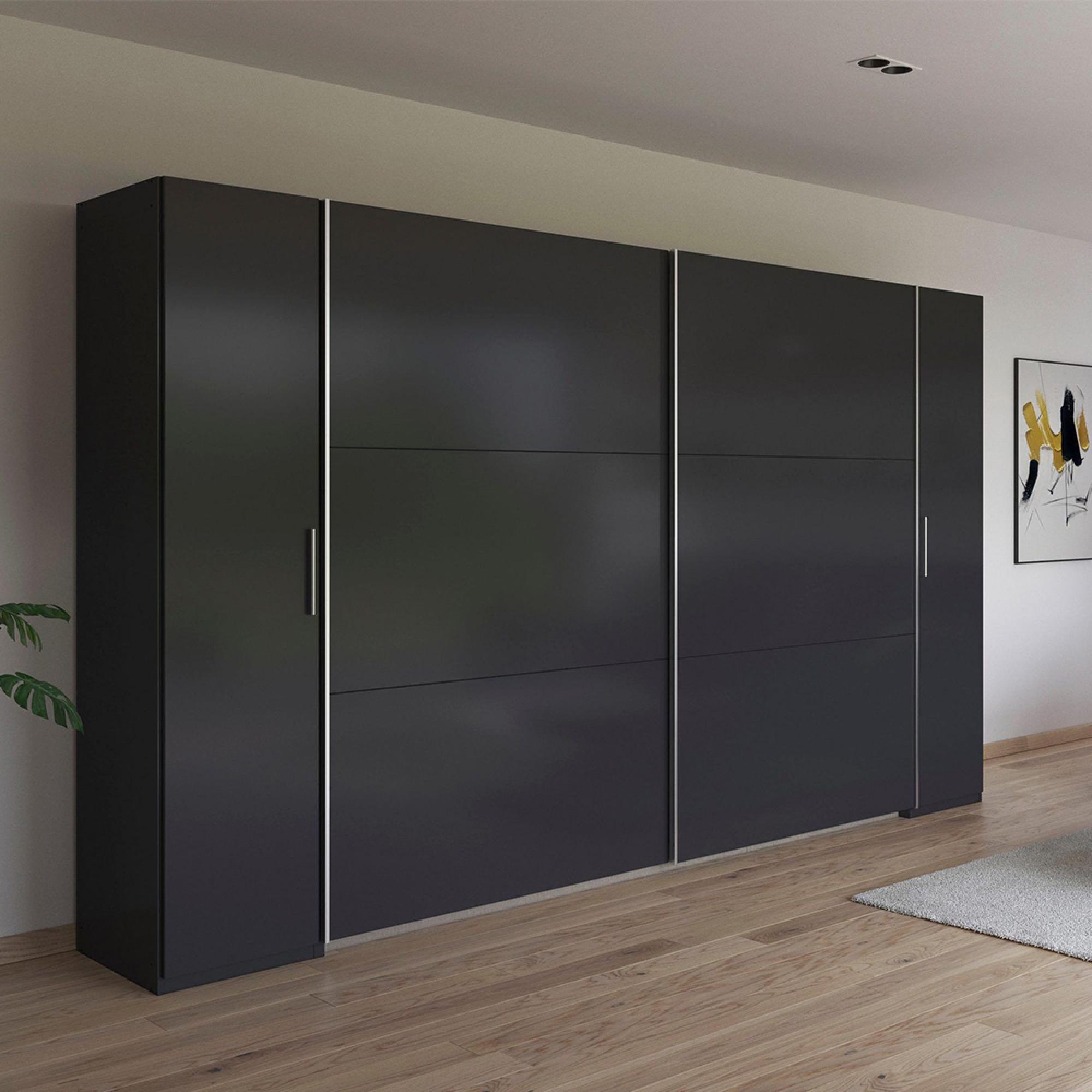 Kronach Wardrobe - 354cm - 4 Door - Metallic Dark Grey