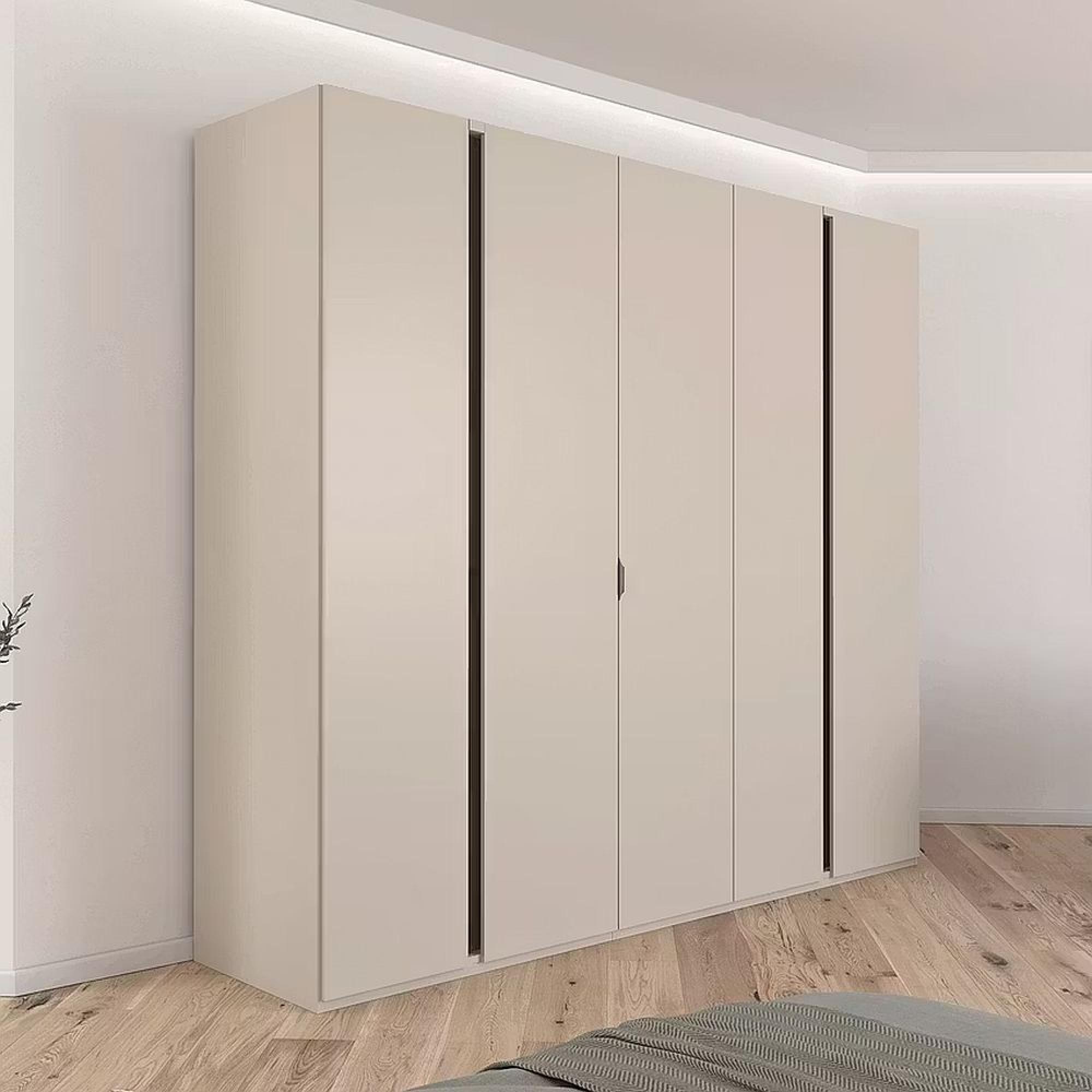 Luana Wardrobe - 251cm - 5 Door - Champagne & Atlantic Dark Oak