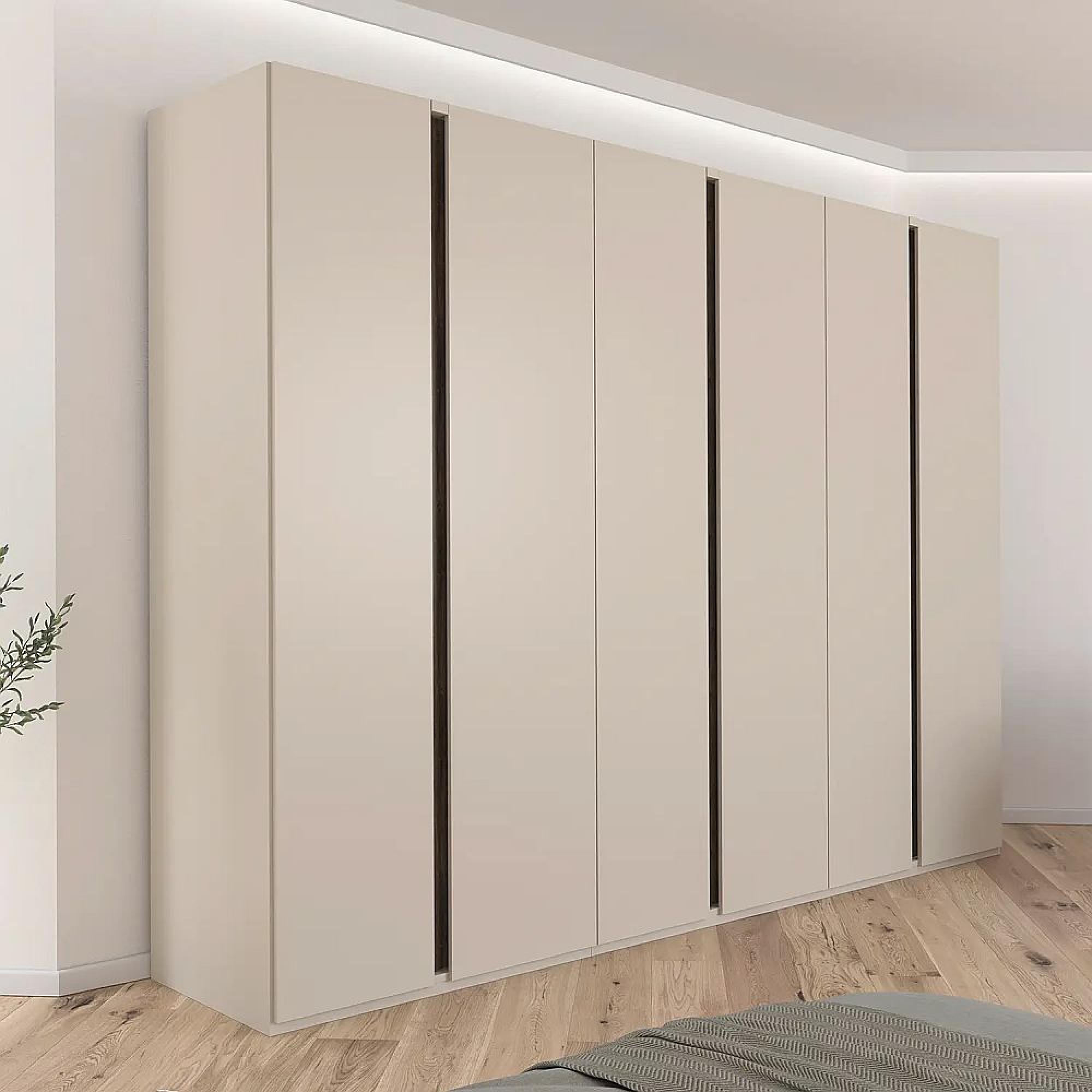 Luana Wardrobe - 301cm - 6 Door - Champagne & Atlantic Dark Oak