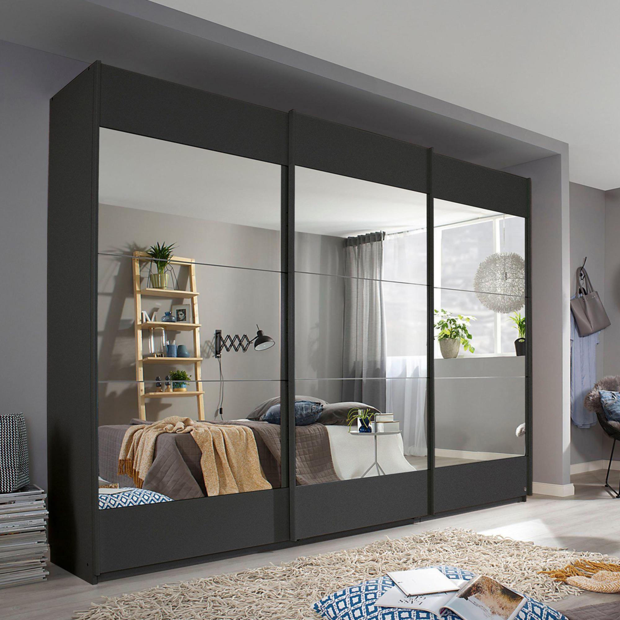 Malibu Sliding Wardrobe - 271cm - 3 Door - Metallic Dark Grey