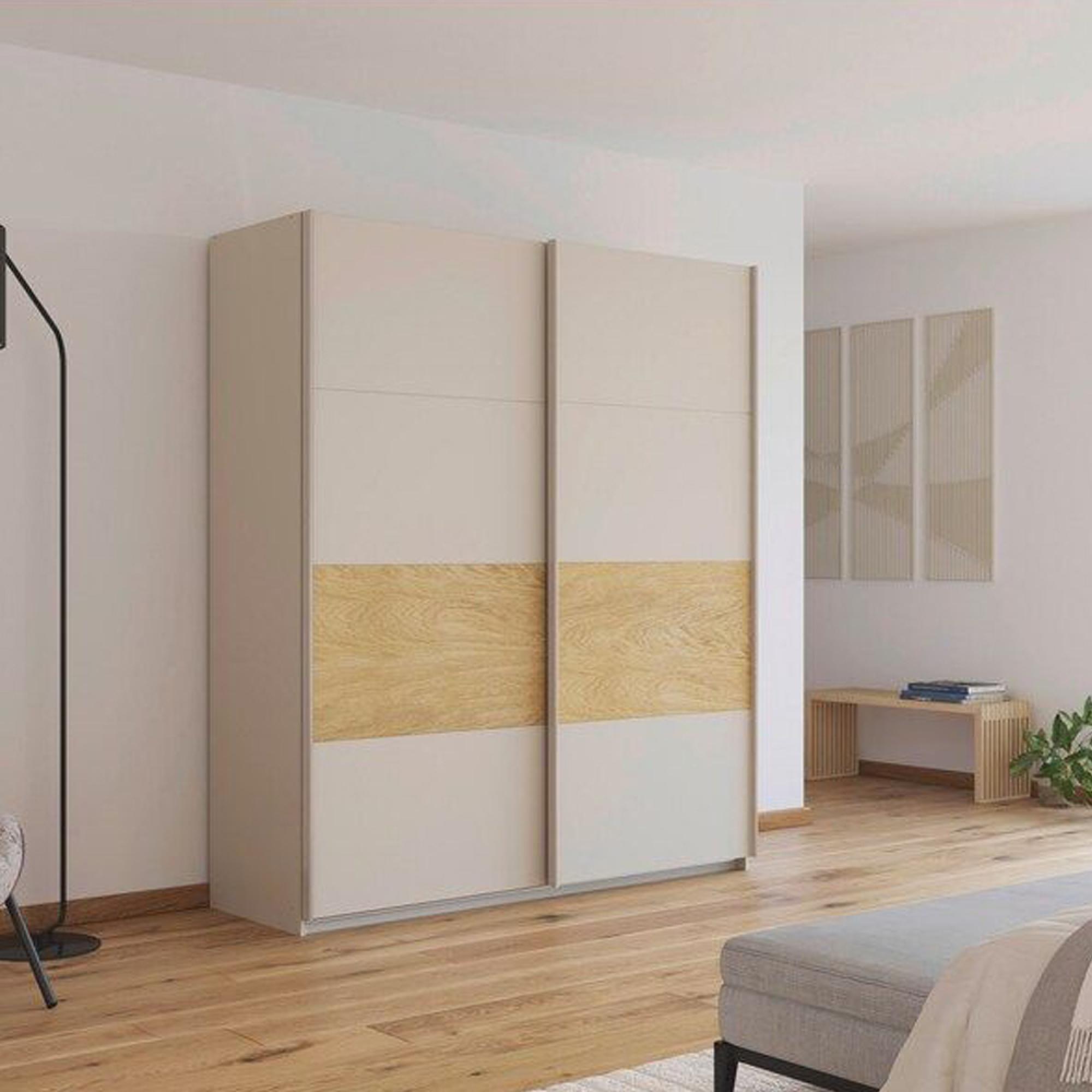 Malva Sliding Wardrobe - 181cm - 2 Door - Champagne