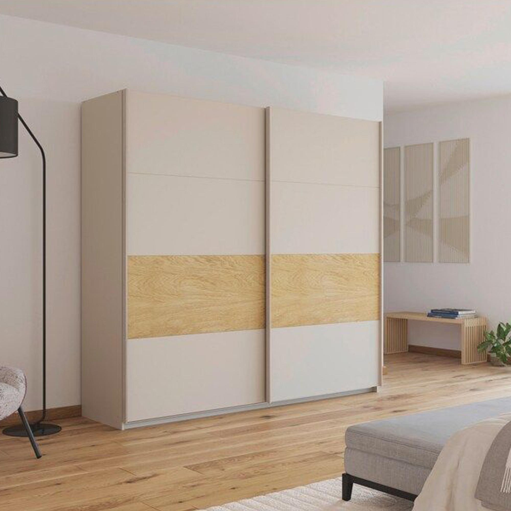 Malva Sliding Wardrobe - 226cm - 2 Door - Champagne