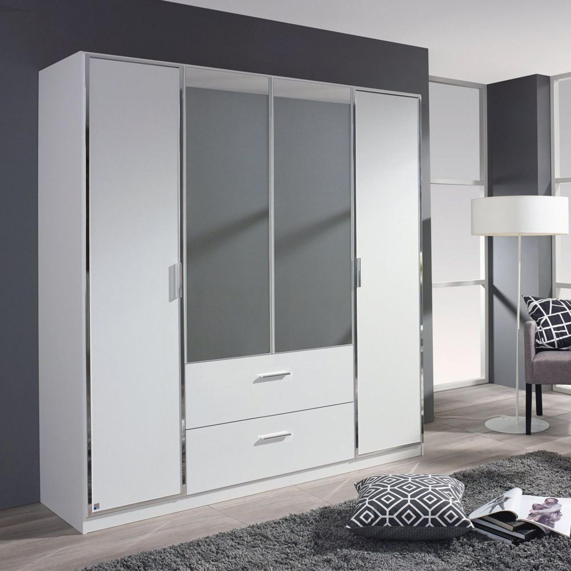 Marl Wardrobe - 181cm - 4 Door - Combi - Alpine White