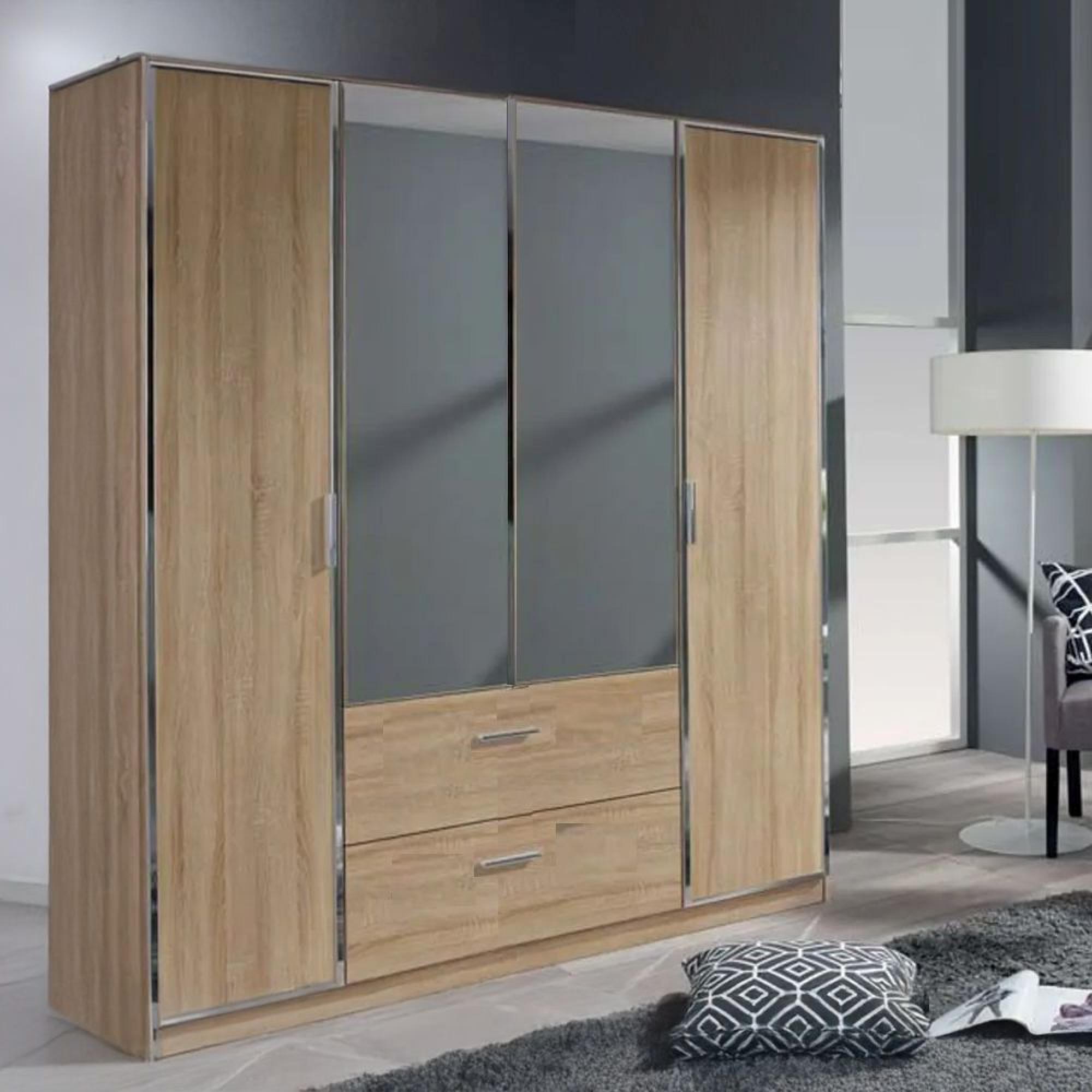 Marl Wardrobe - 181cm - 4 Door - Combi - Sonoma Oak