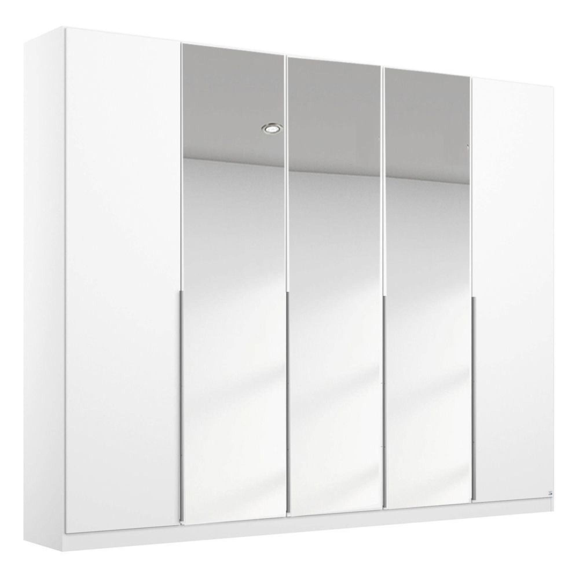 Memphis Wardrobe - 226cm - 5 Door - Mirror - Alpine White