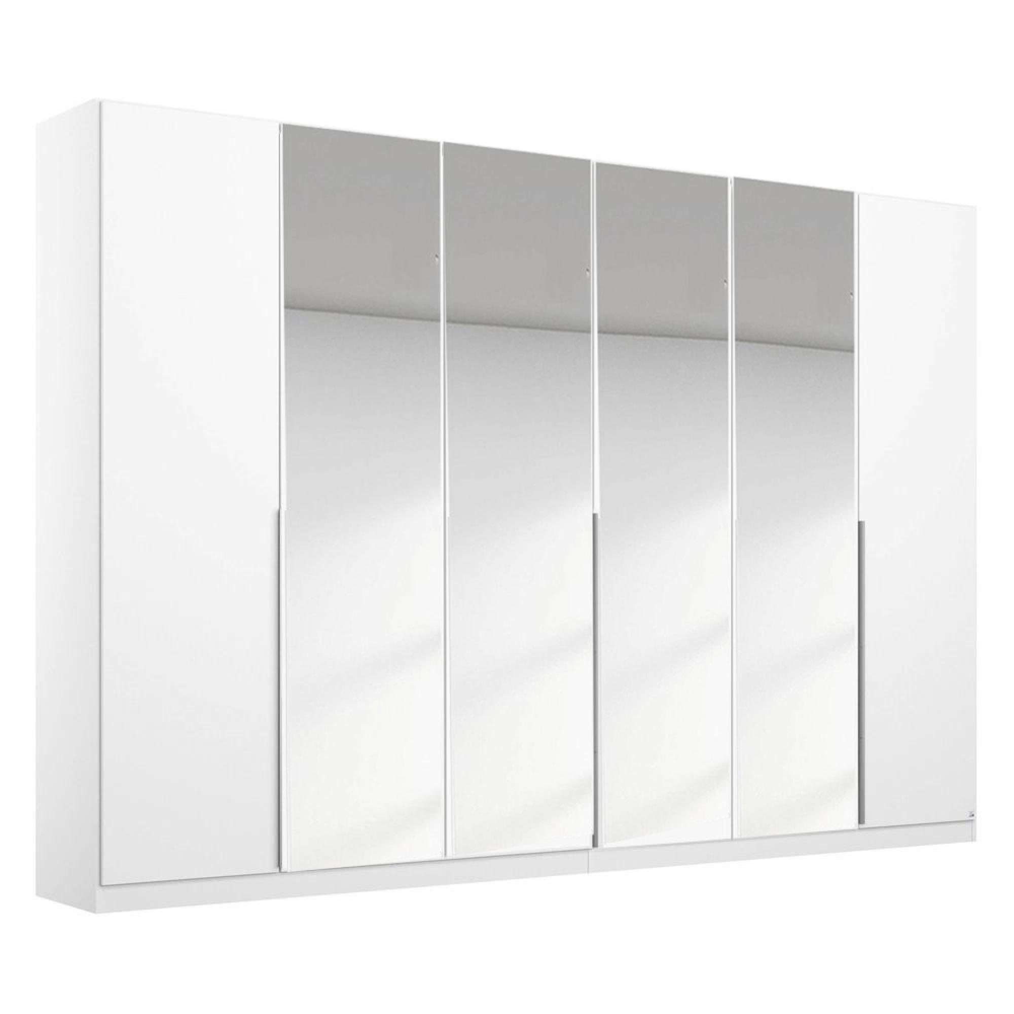 Memphis Wardrobe - 271cm - 6 Door - Mirror - Alpine White