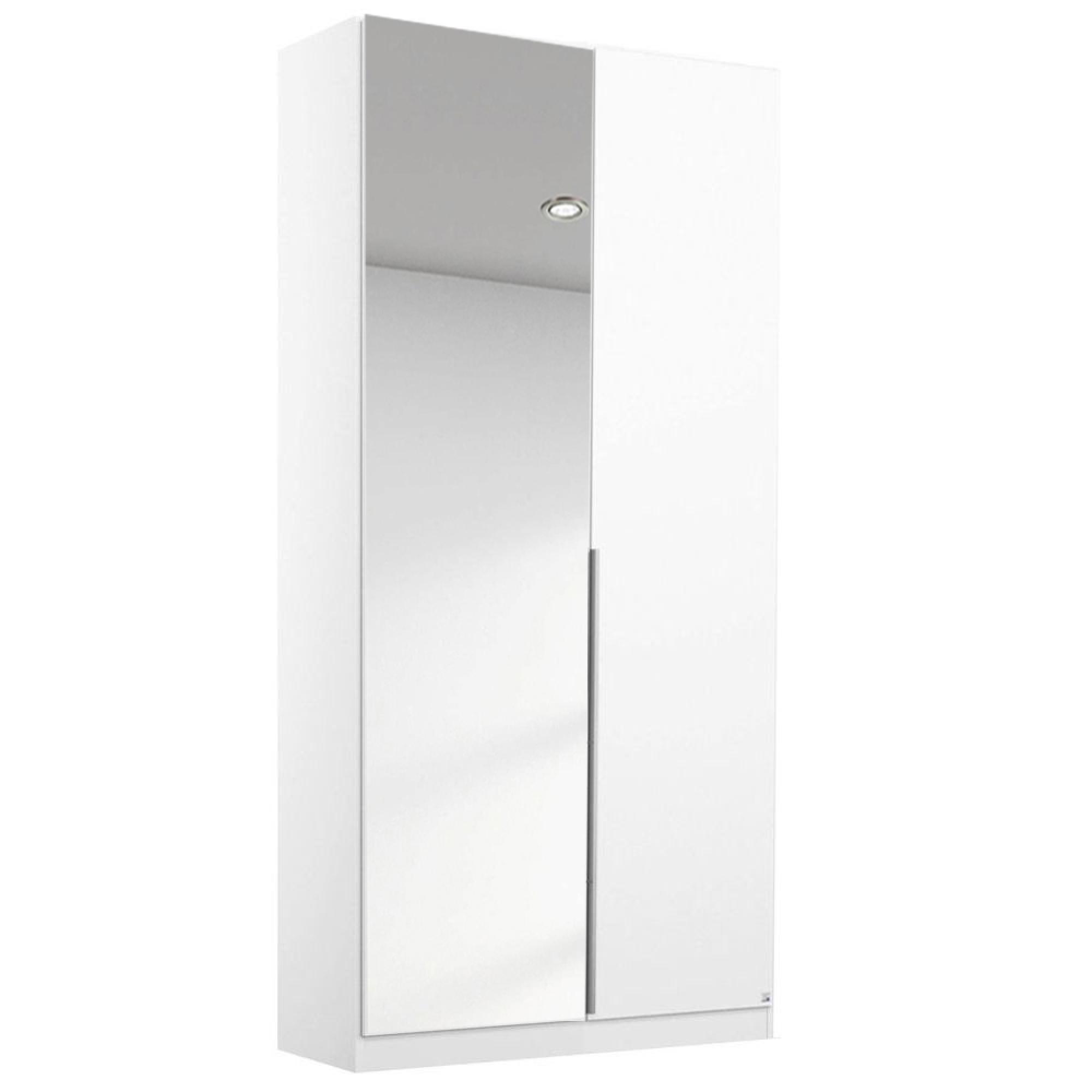 Memphis Wardrobe - 91cm - 2 Door - Mirror - Alpine White