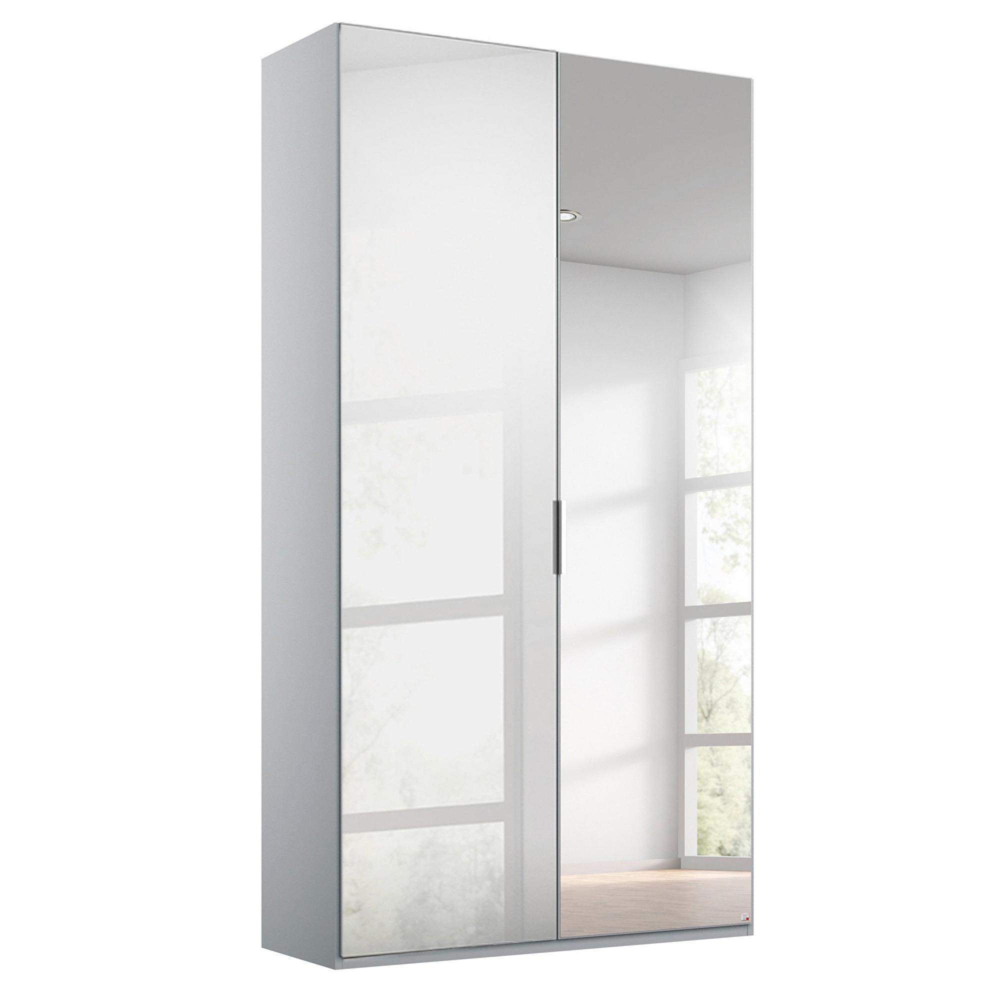 Miramar Type-5 Wardrobe - 101cm - 2 Door - Mirrored - Silk Grey