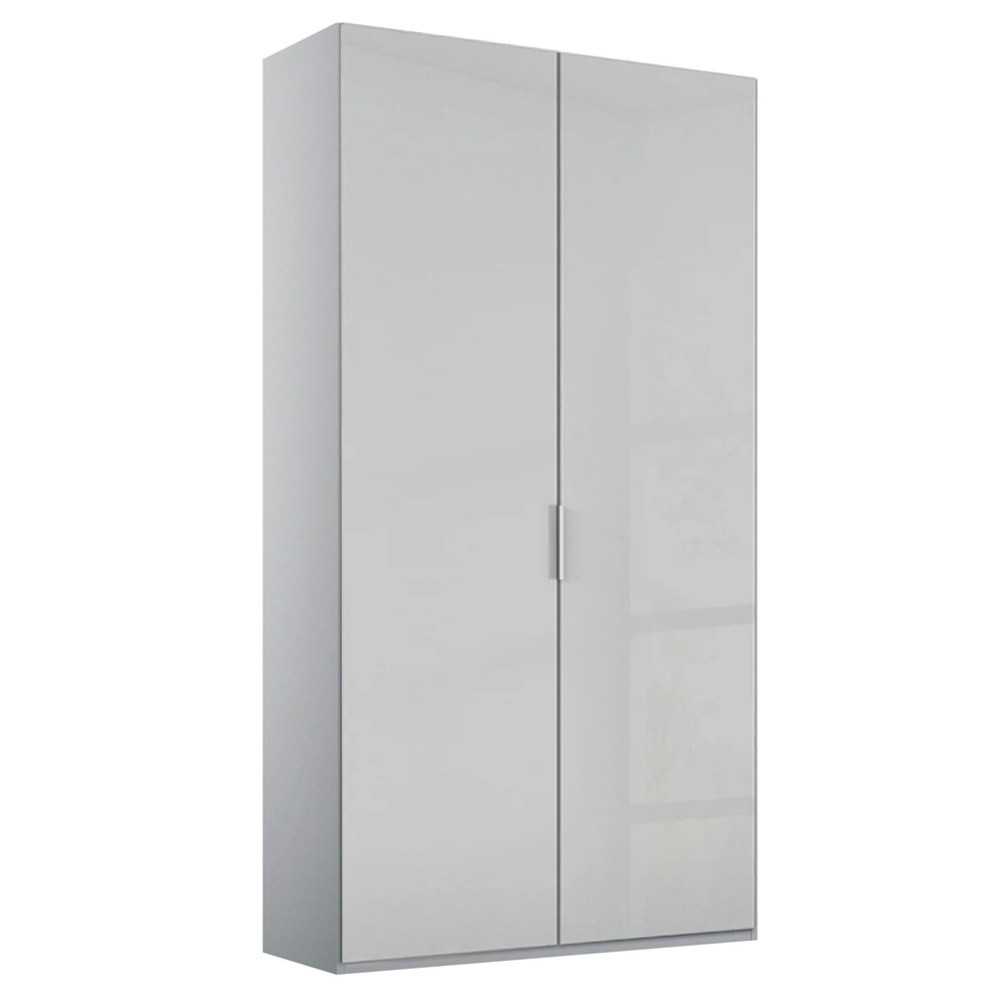 Miramar Type-5 Wardrobe - 101cm - 2 Door - Silk Grey & Silk Grey Glass