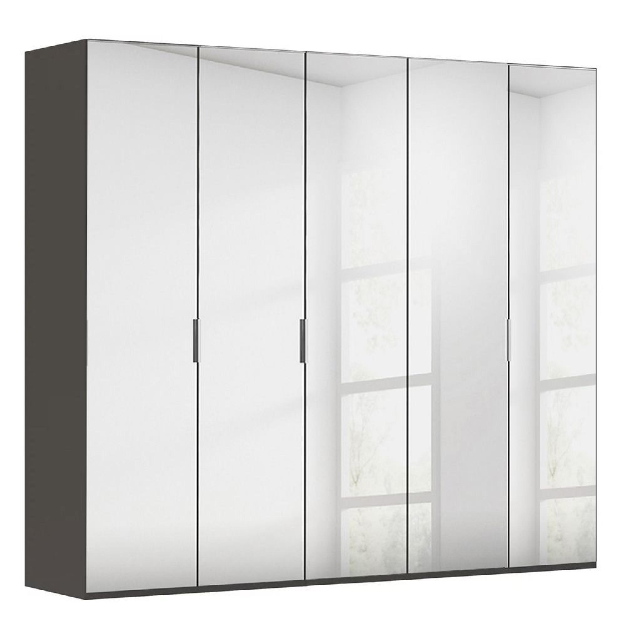 Miramar Type-5 Wardrobe - 251cm - 5 Door - Mirrored - Graphite