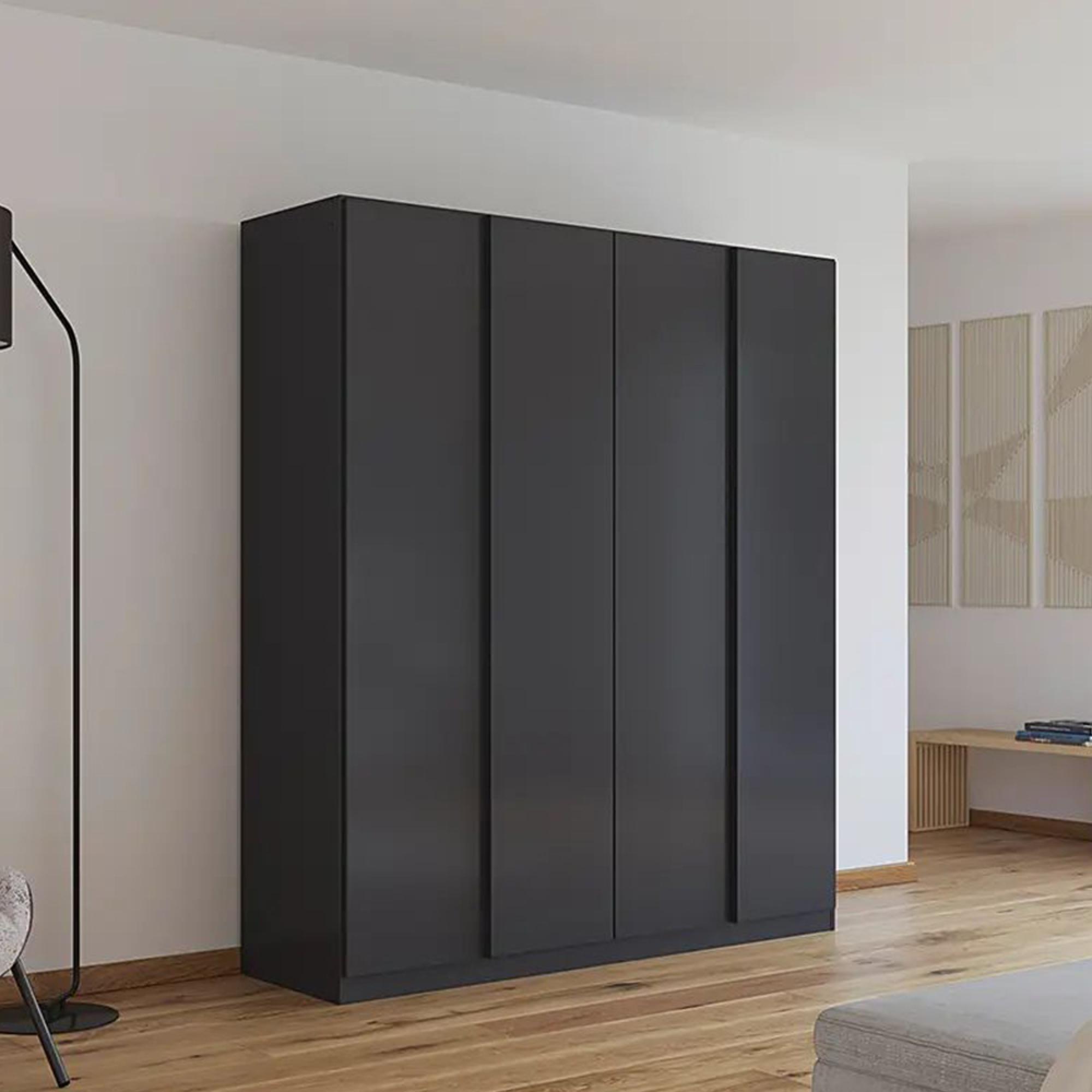 Monostar Wardrobe - 181cm - 4 Door - Metallic Dark Grey