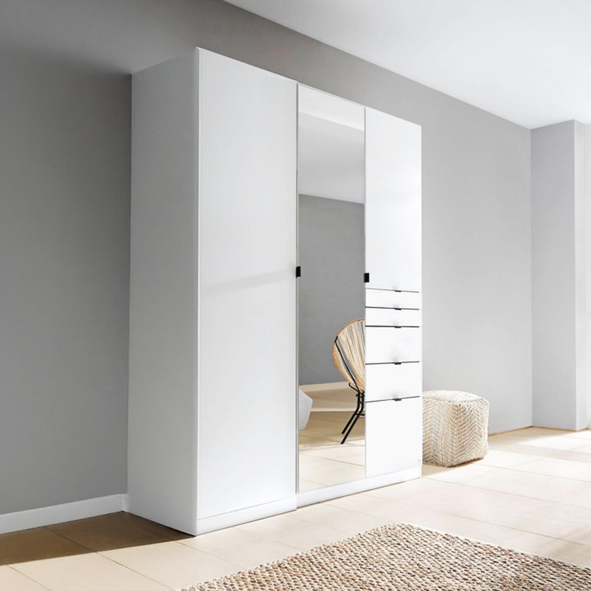 Ontario Wardrobe - 136cm - 3 Door - Combi - Alpine White