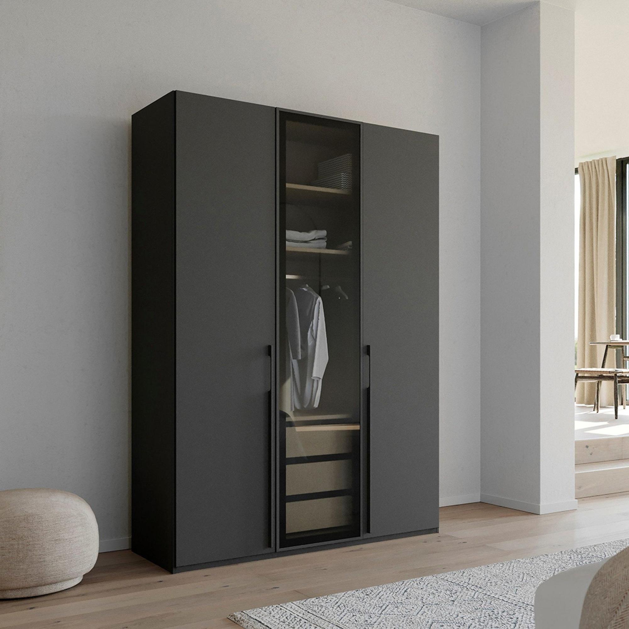 Skat Shine Wardrobe - 151cm - 3 Door - Graphite