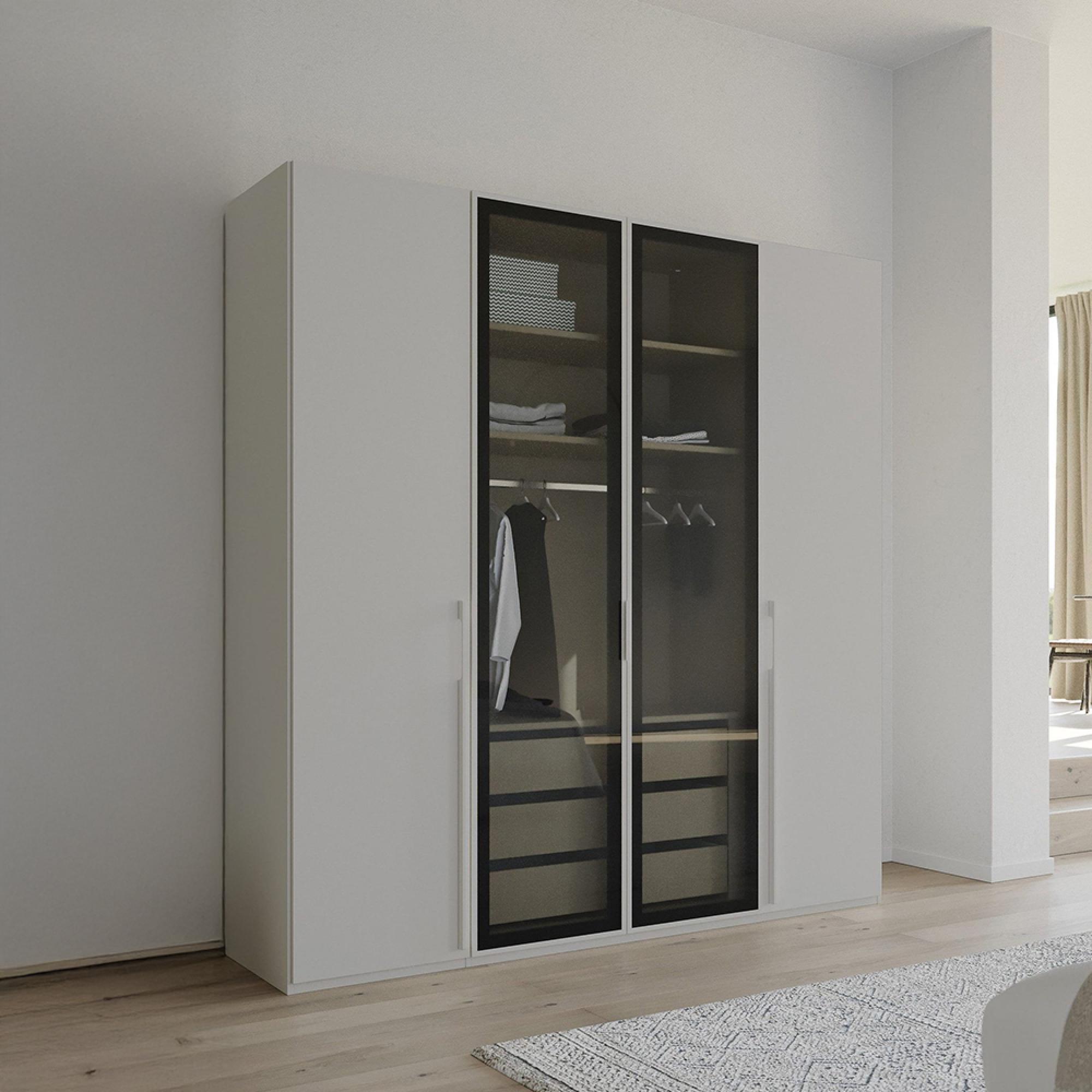 Skat Shine Wardrobe - 201cm - 4 Door - Silk Grey