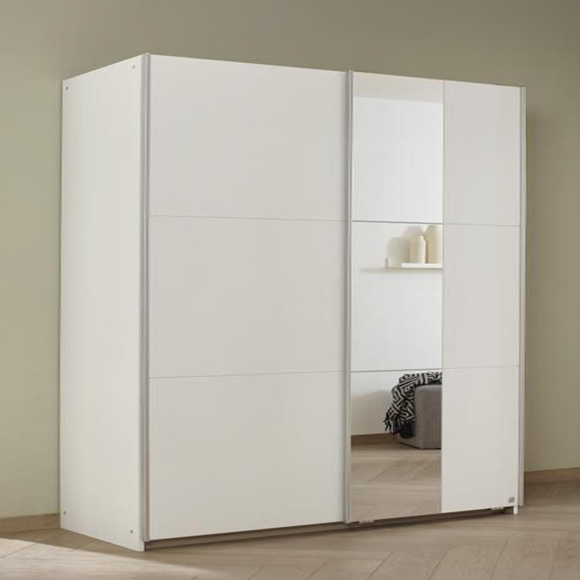 Slide Sliding Wardrobe - 175cm - 2 Door - Mirror - Alpine White