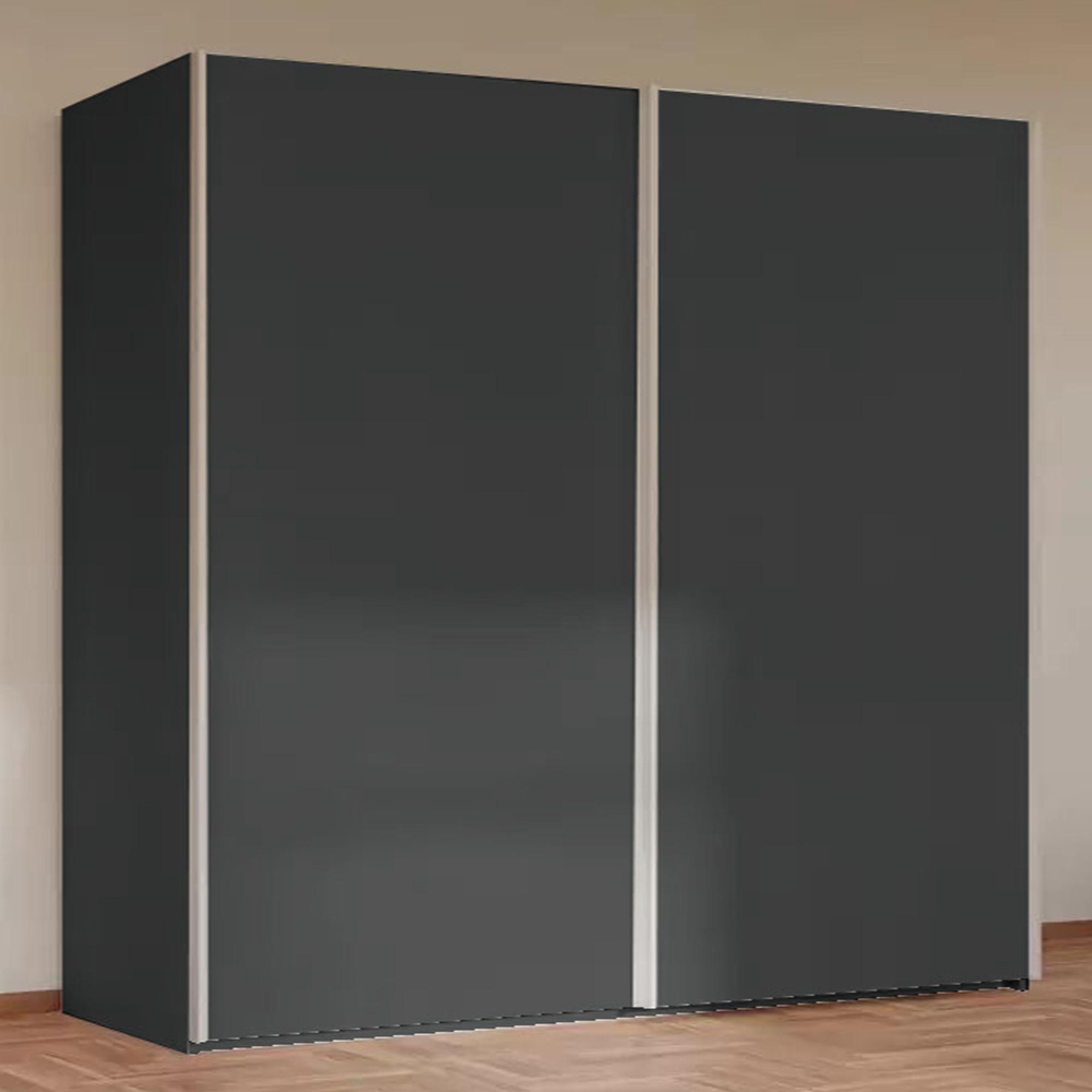 Taro Sliding Wardrobe - 201cm - 2 Door - Graphite