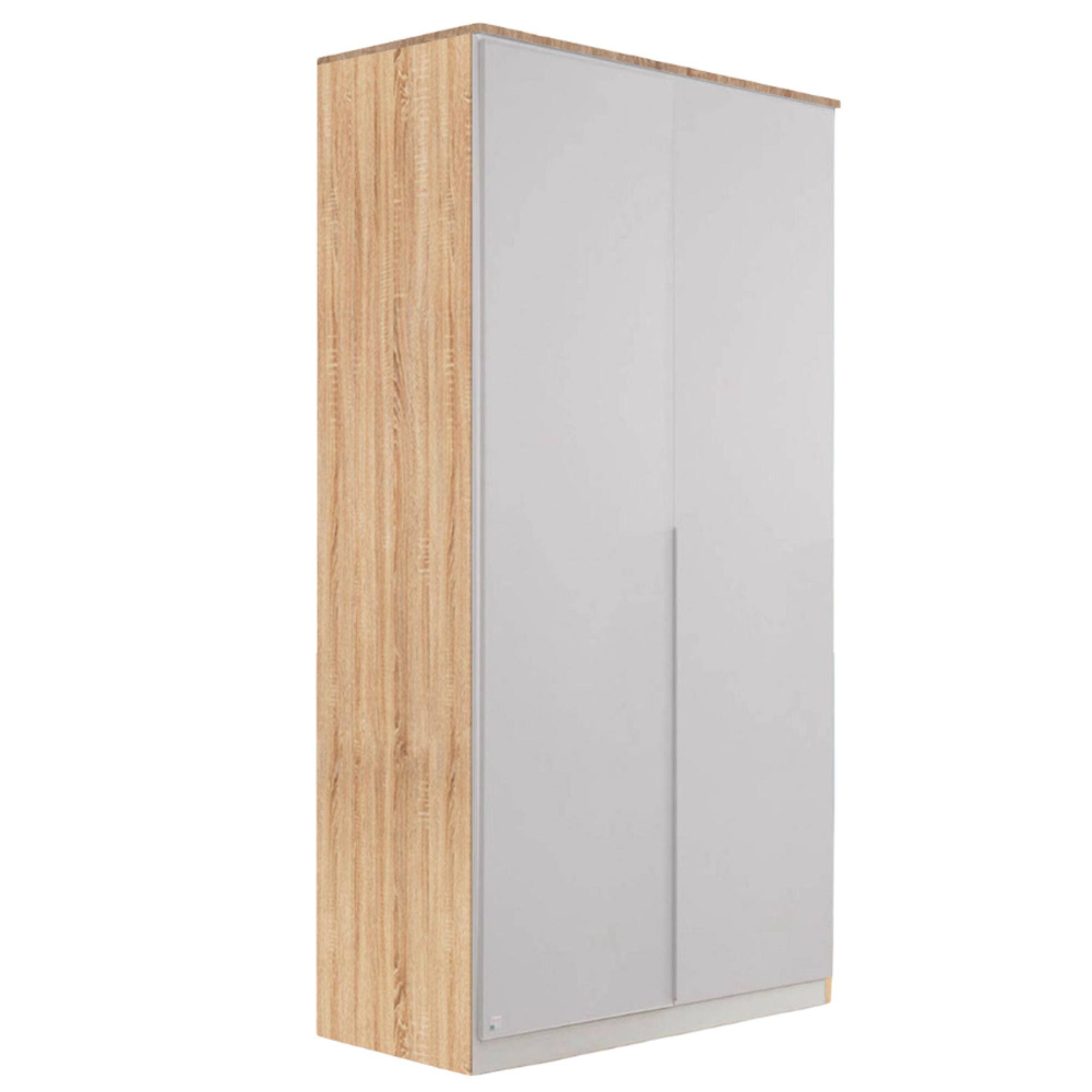 Texas Wardrobe - 91cm - 2 Door - Sonoma Oak & Alpine White