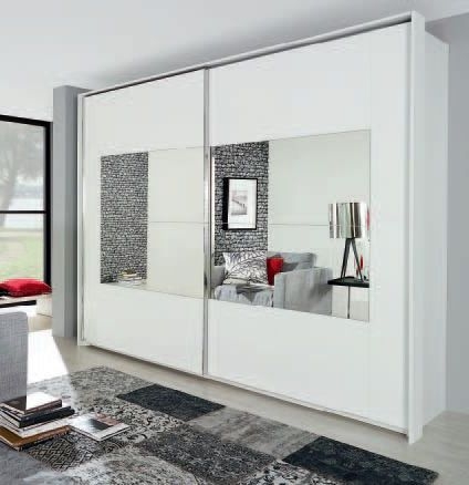 Xtend Sliding Wardrobe - 271cm - 2 Door - Mirror - White