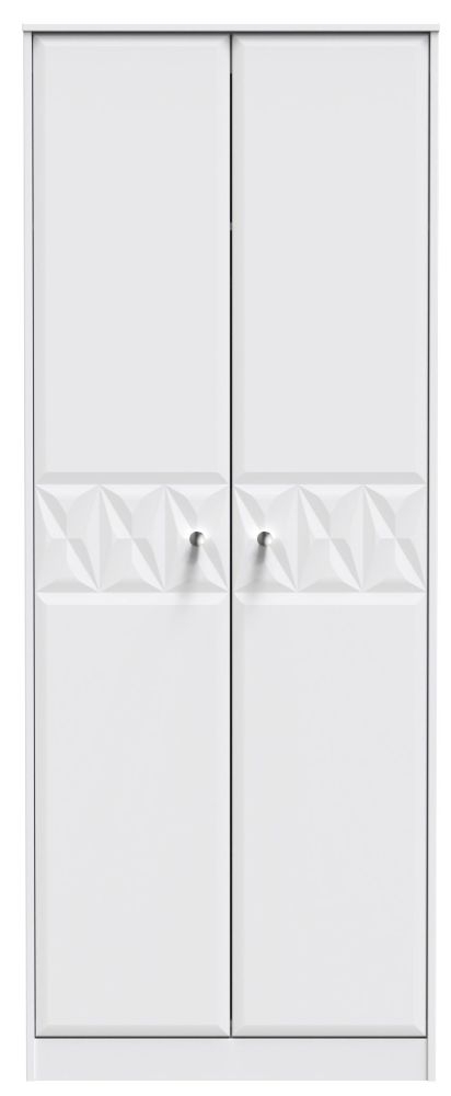 San Jose Wardrobe - 2 Door - Plain - Tall - Matt White